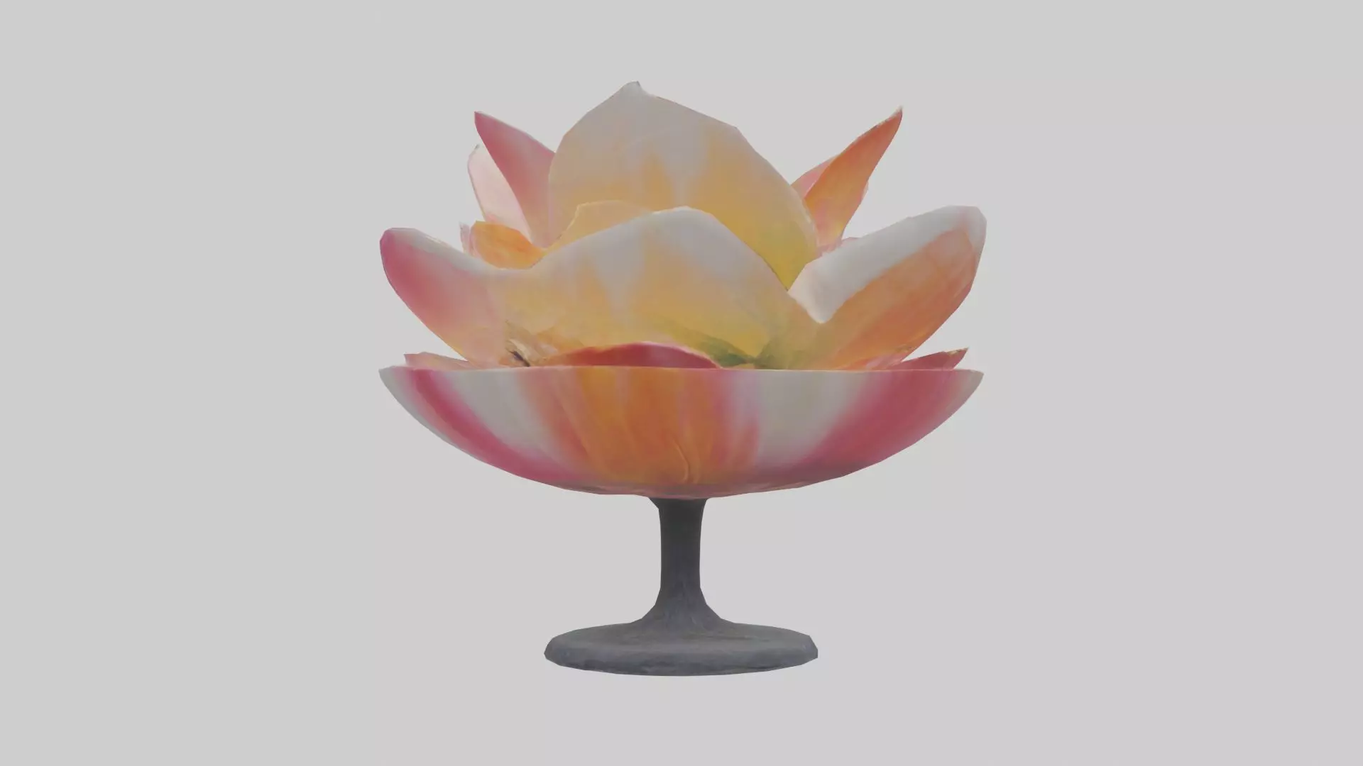 Blooming Flower Sculpture statue model Low-poly 3D model_0
