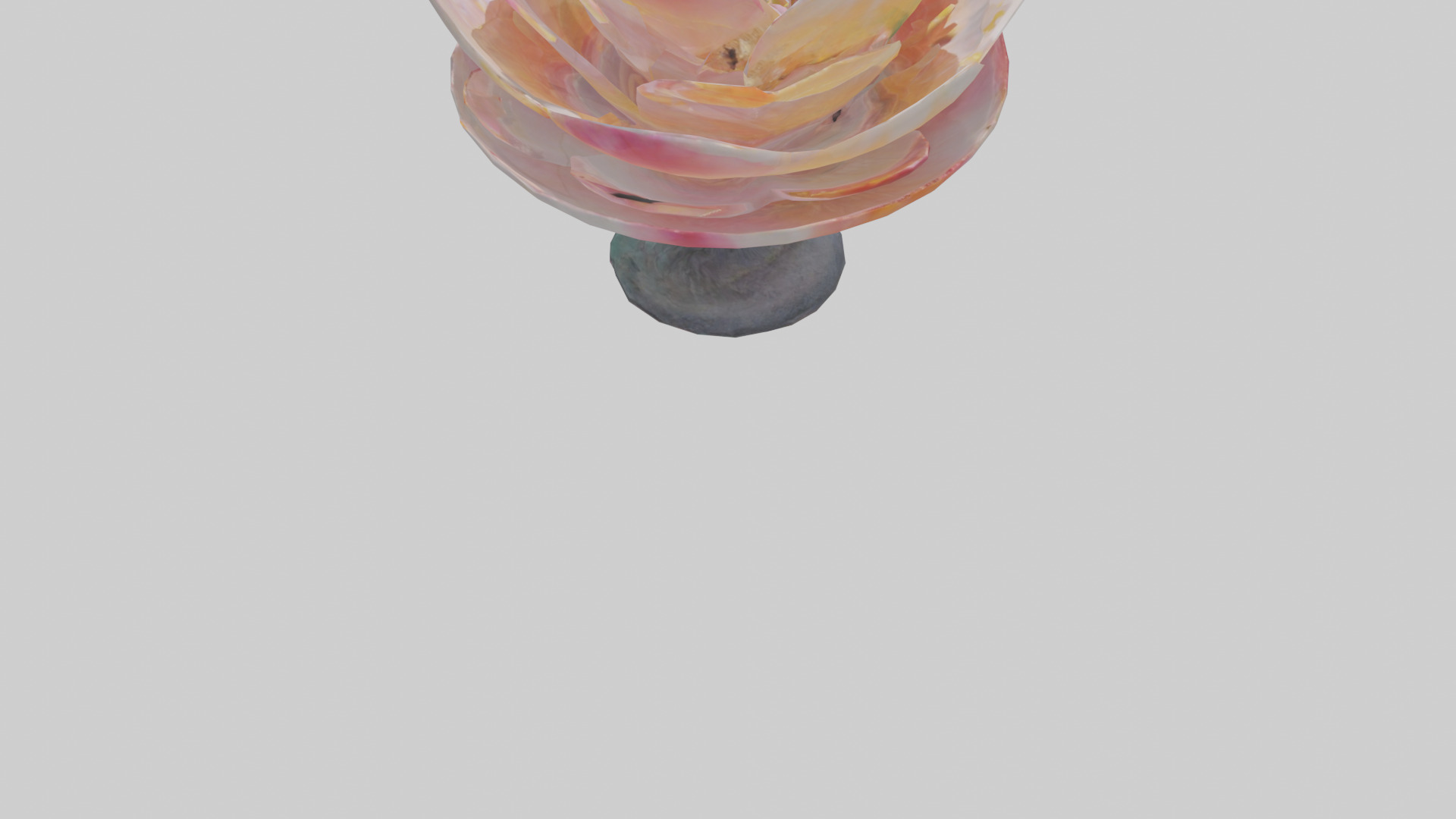 Blooming Flower Sculpture statue model Low-poly 3D model_3