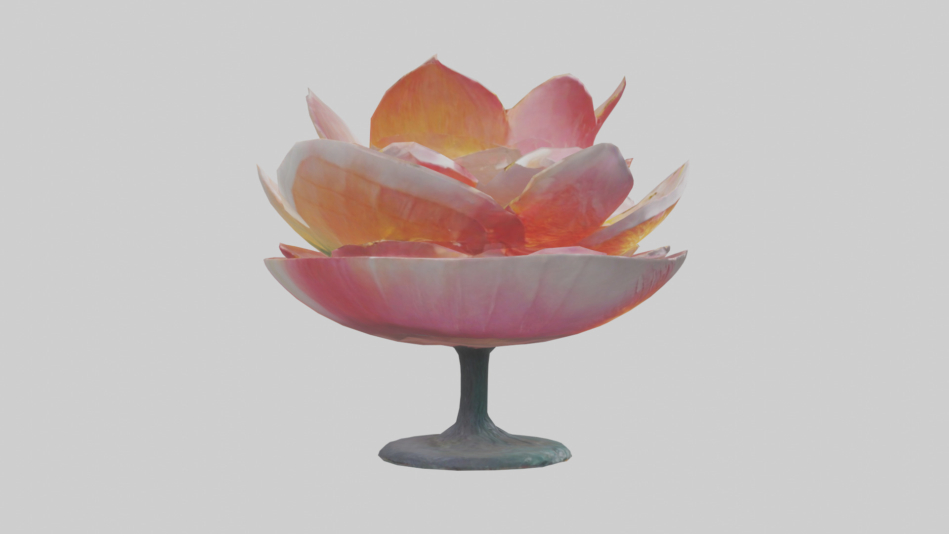 Blooming Flower Sculpture statue model Low-poly 3D model_13