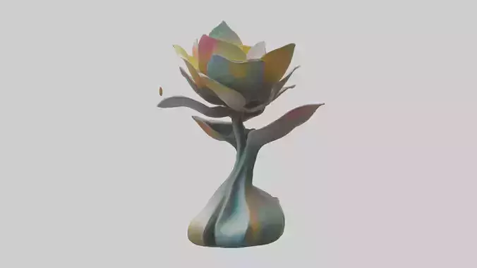 Blooming Abstract Flora statue model