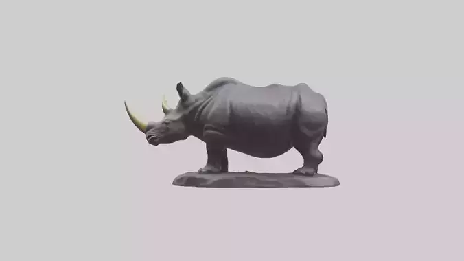 Black Rhinoceros statue model