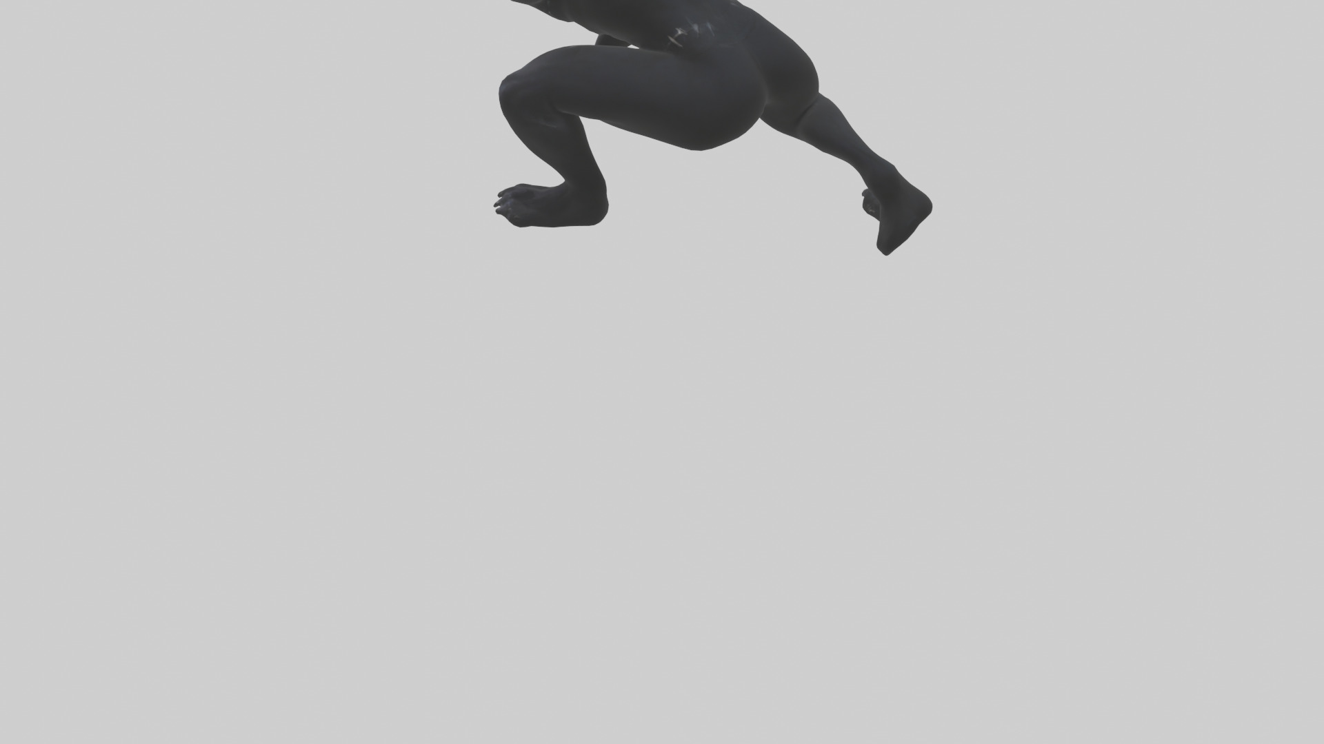 Black Panther crouching model 3D model_3