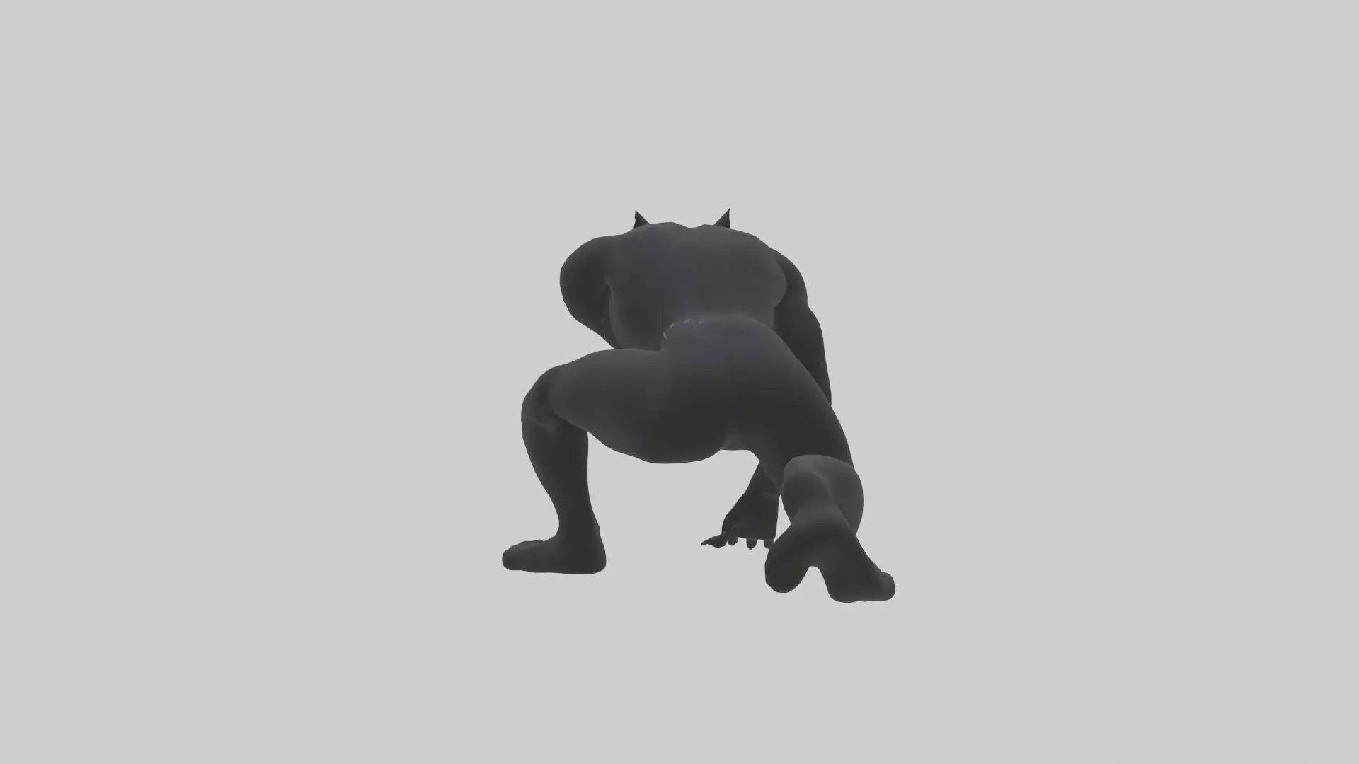 Black Panther crouching model 3D model_0