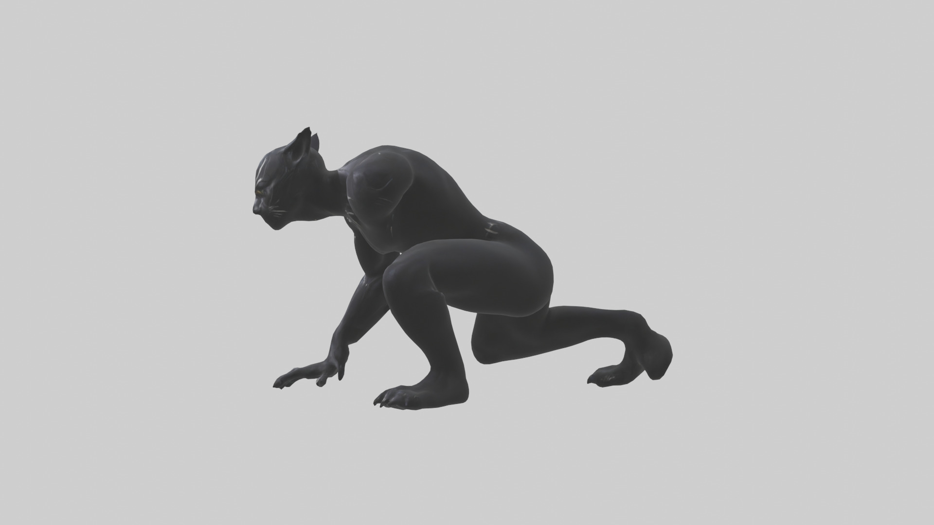 Black Panther crouching model 3D model_12