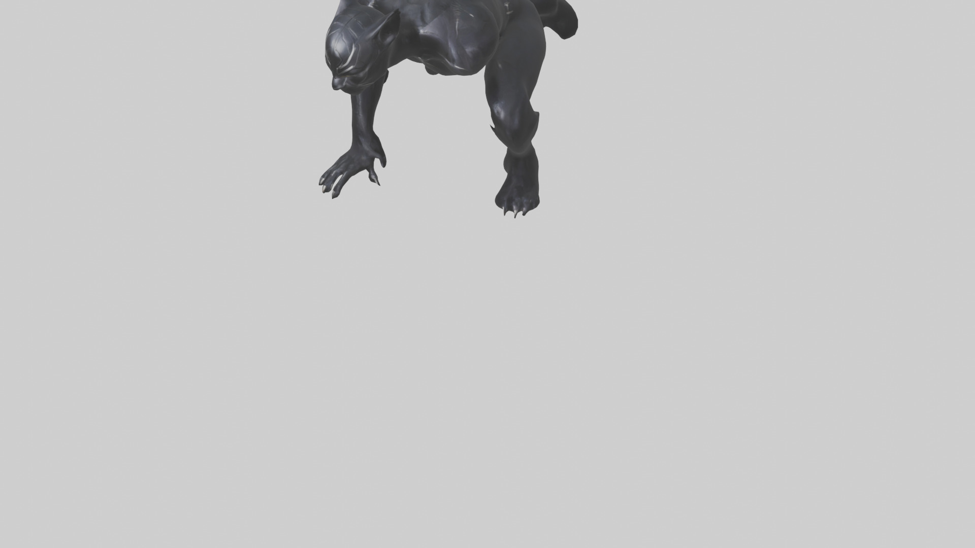 Black Panther crouching model 3D model_5