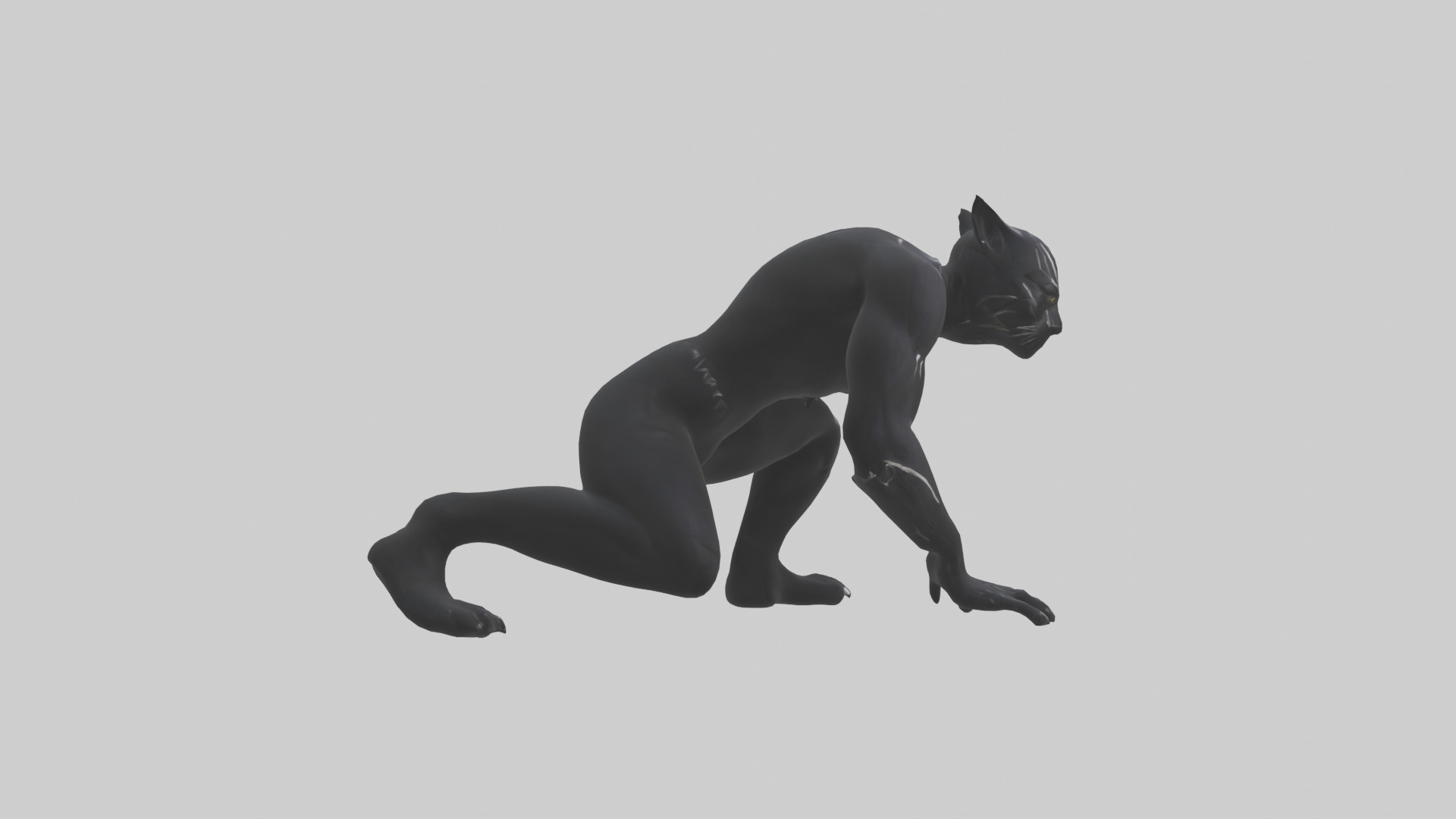 Black Panther crouching model 3D model_13
