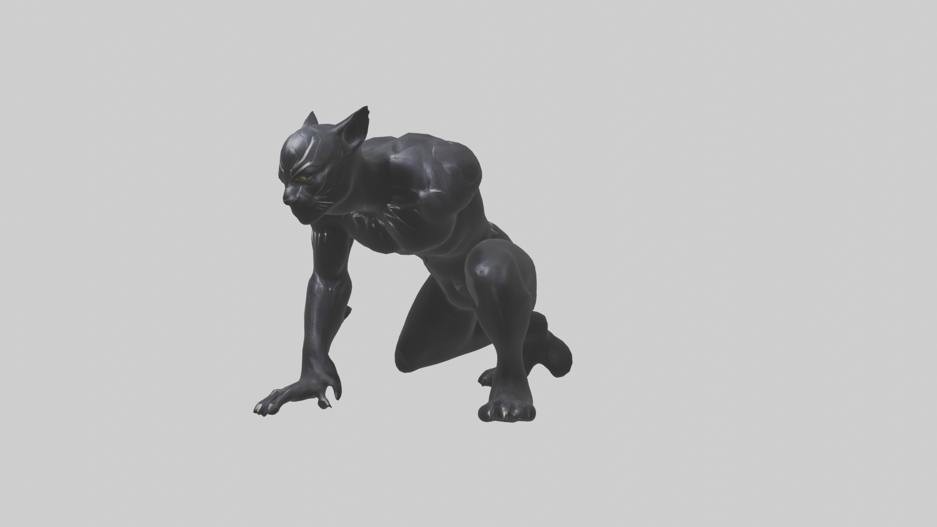 Black Panther crouching model 3D model_10
