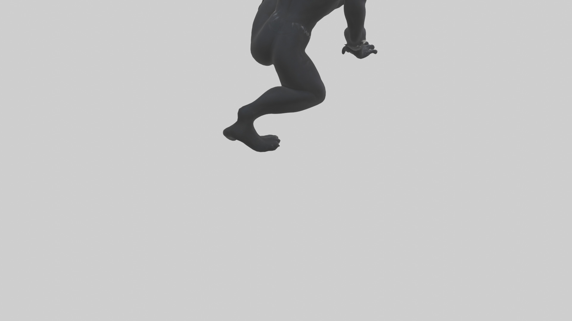 Black Panther crouching model 3D model_4