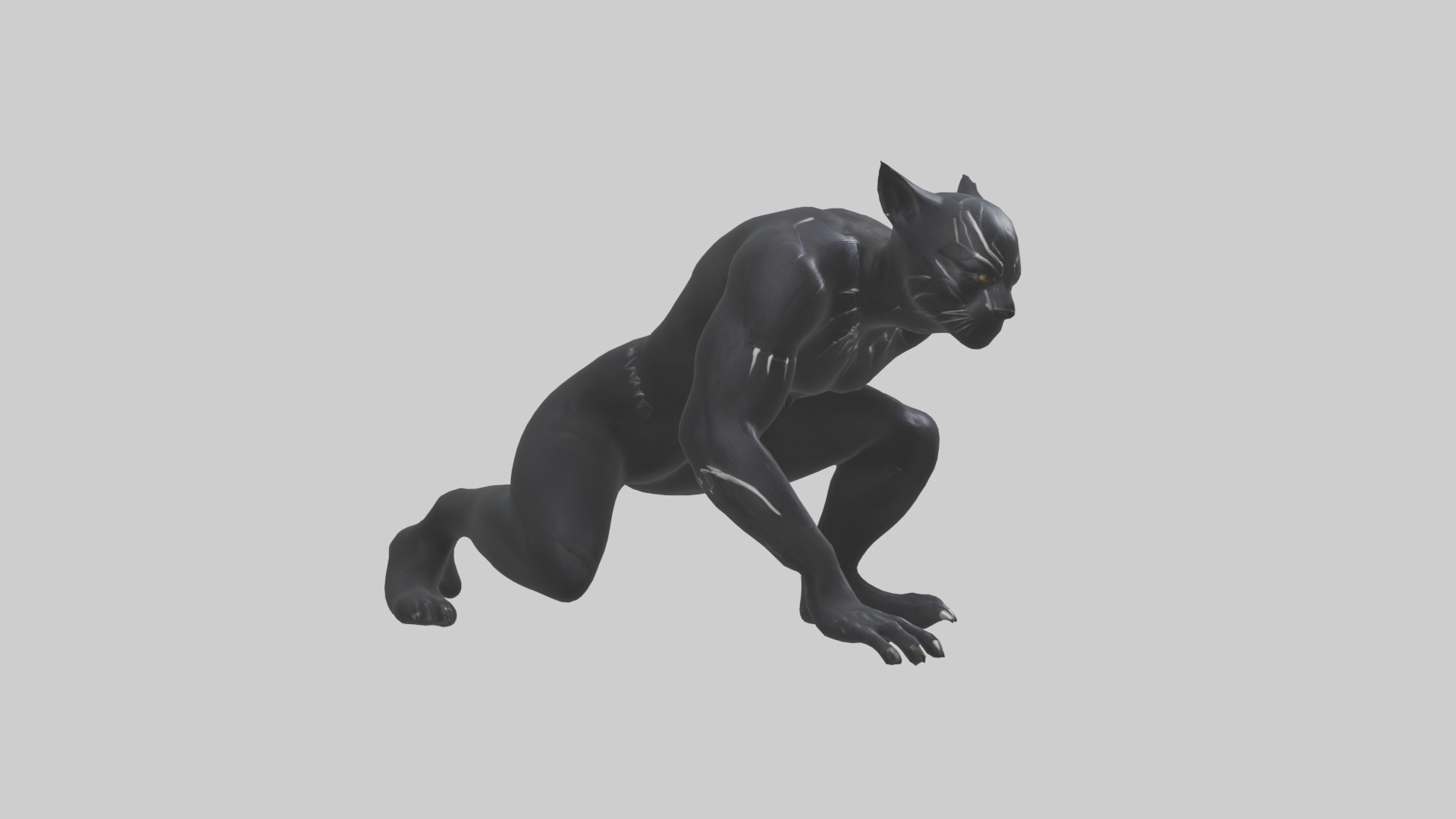 Black Panther crouching model 3D model_7