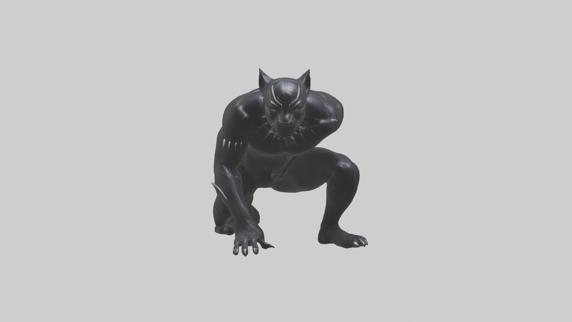 Black Panther crouching model 3D model_9