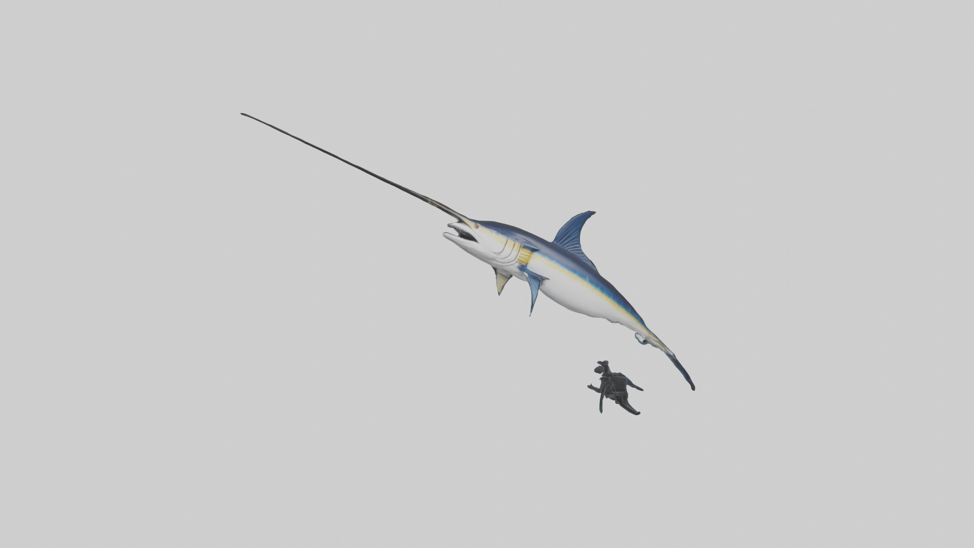 Black Marlin hunting model 3D model_9