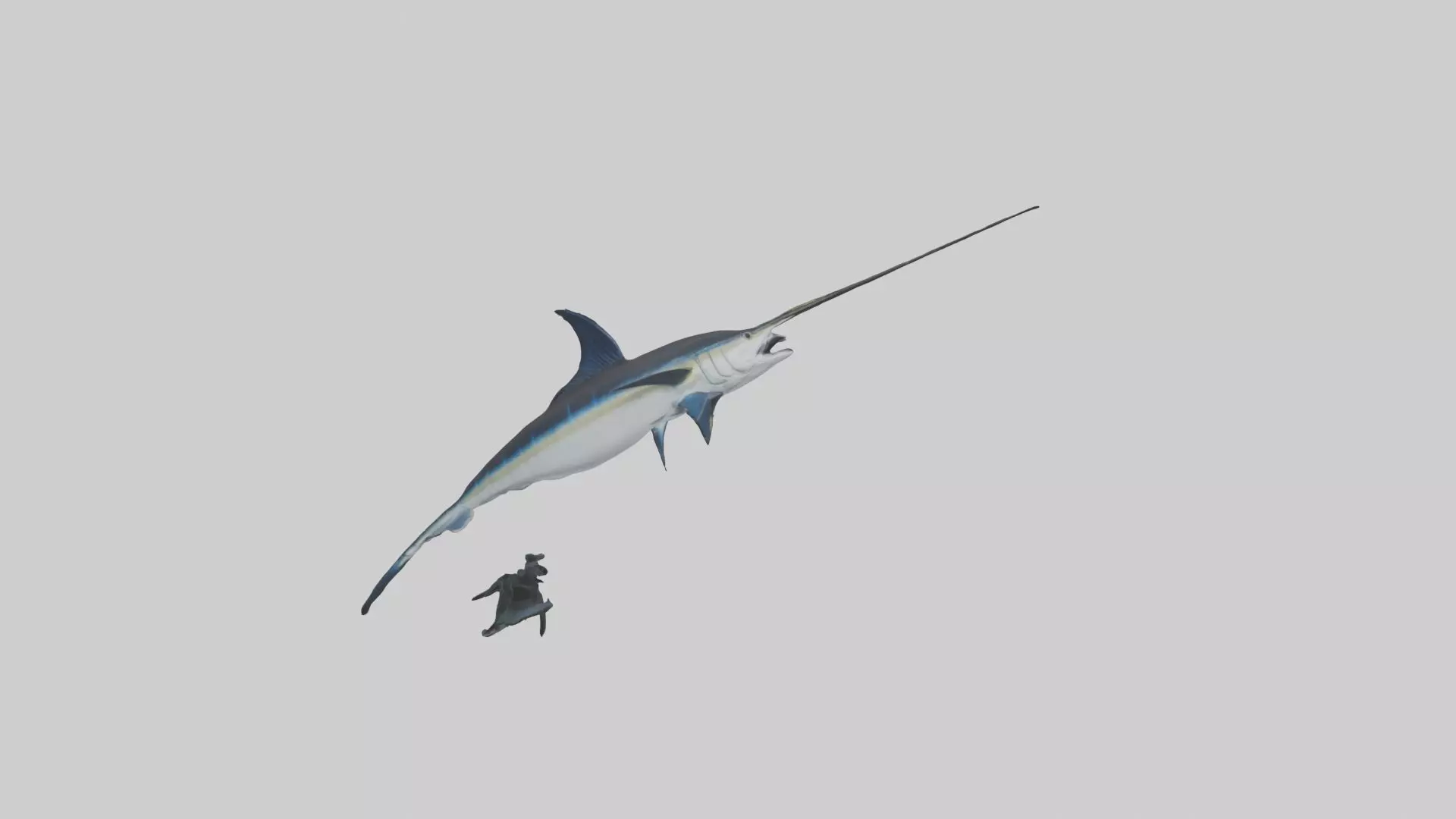 Black Marlin hunting model 3D model_0