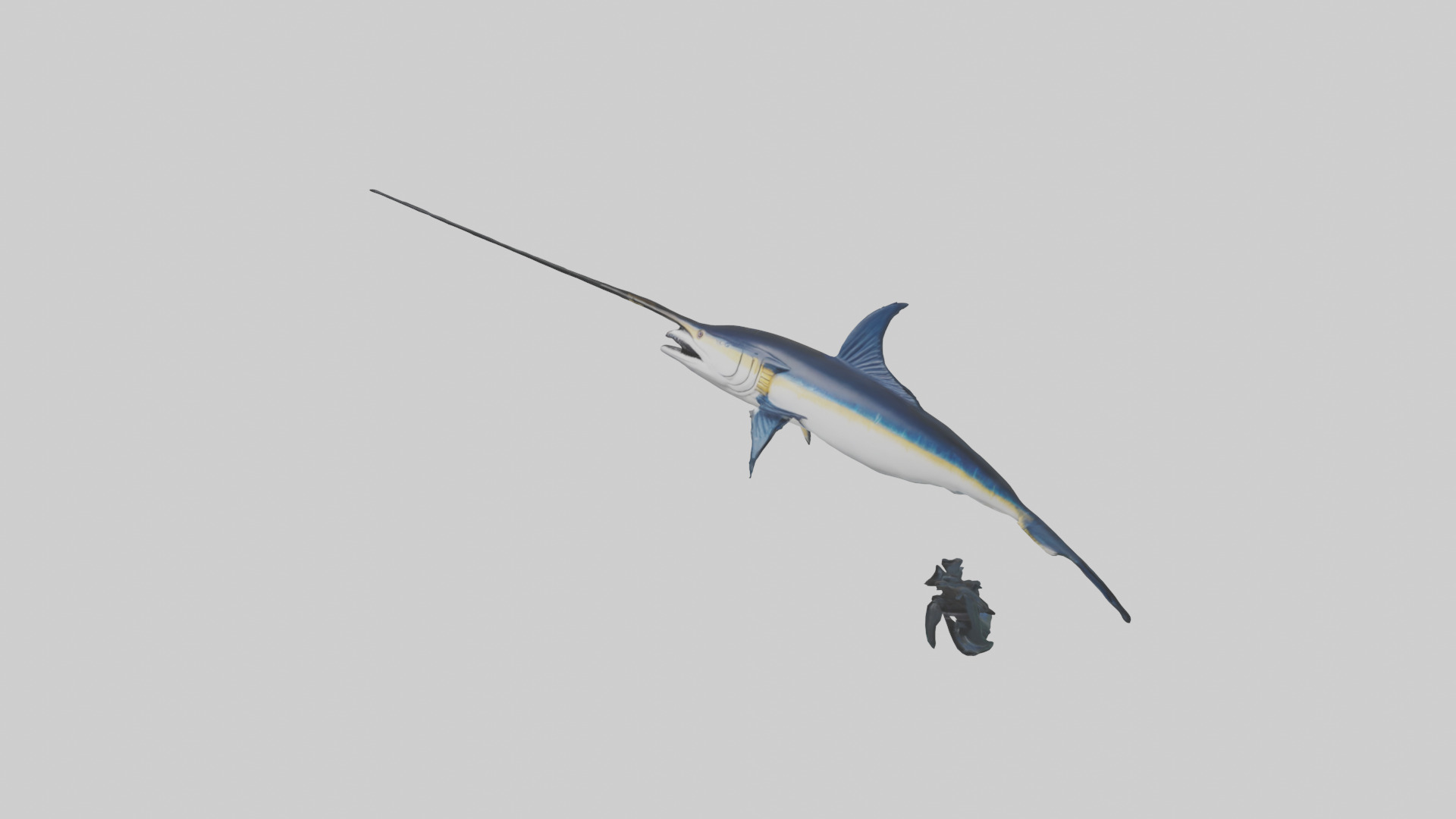 Black Marlin hunting model 3D model_10