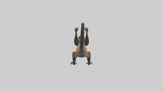Black Lemur swinging model 3D model