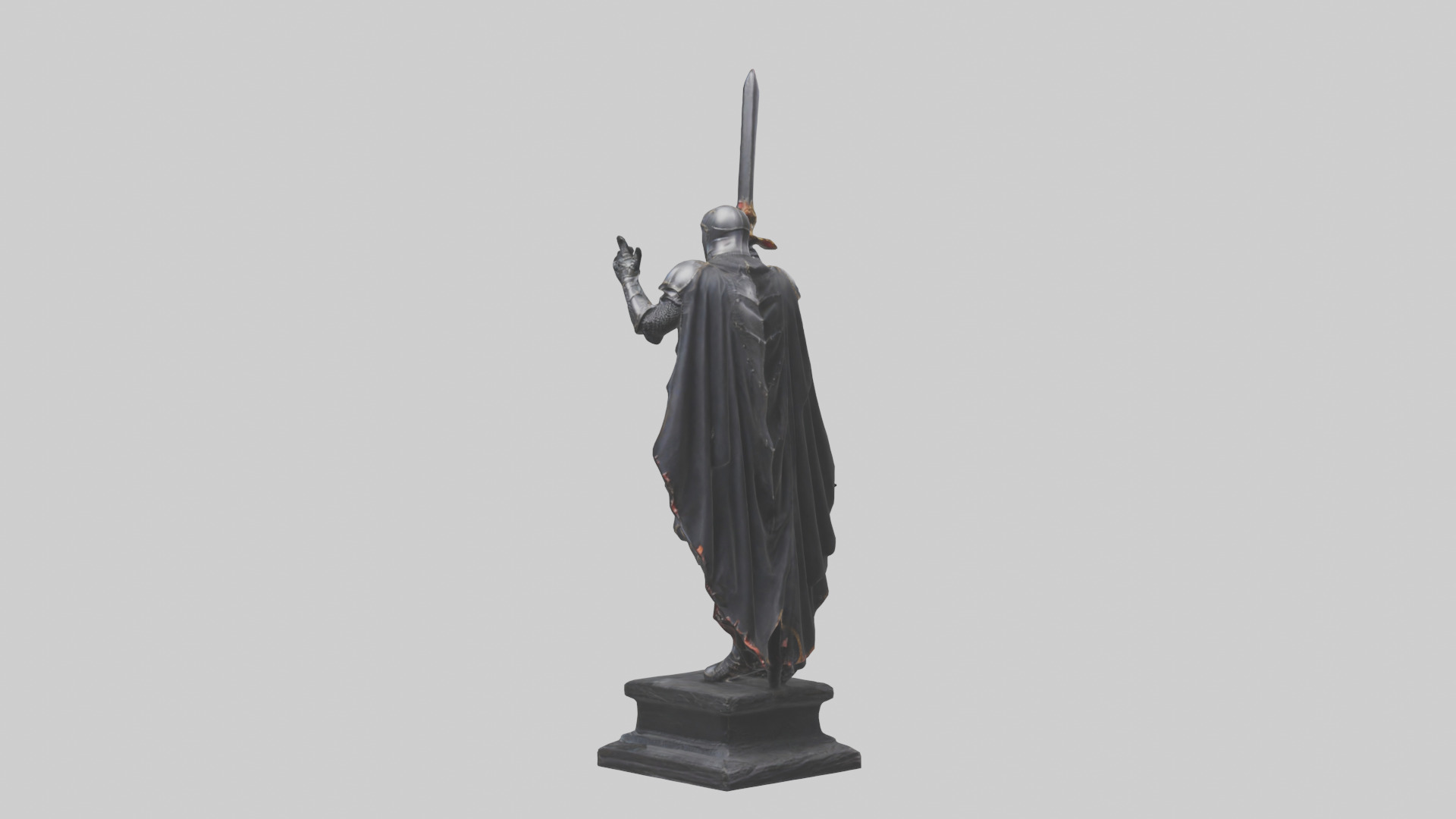 Black Knight statue model 3D model_1