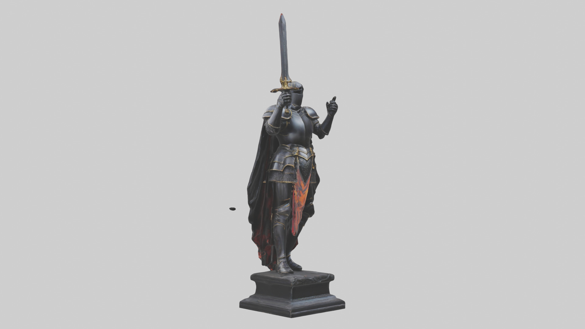 Black Knight statue model 3D model_11