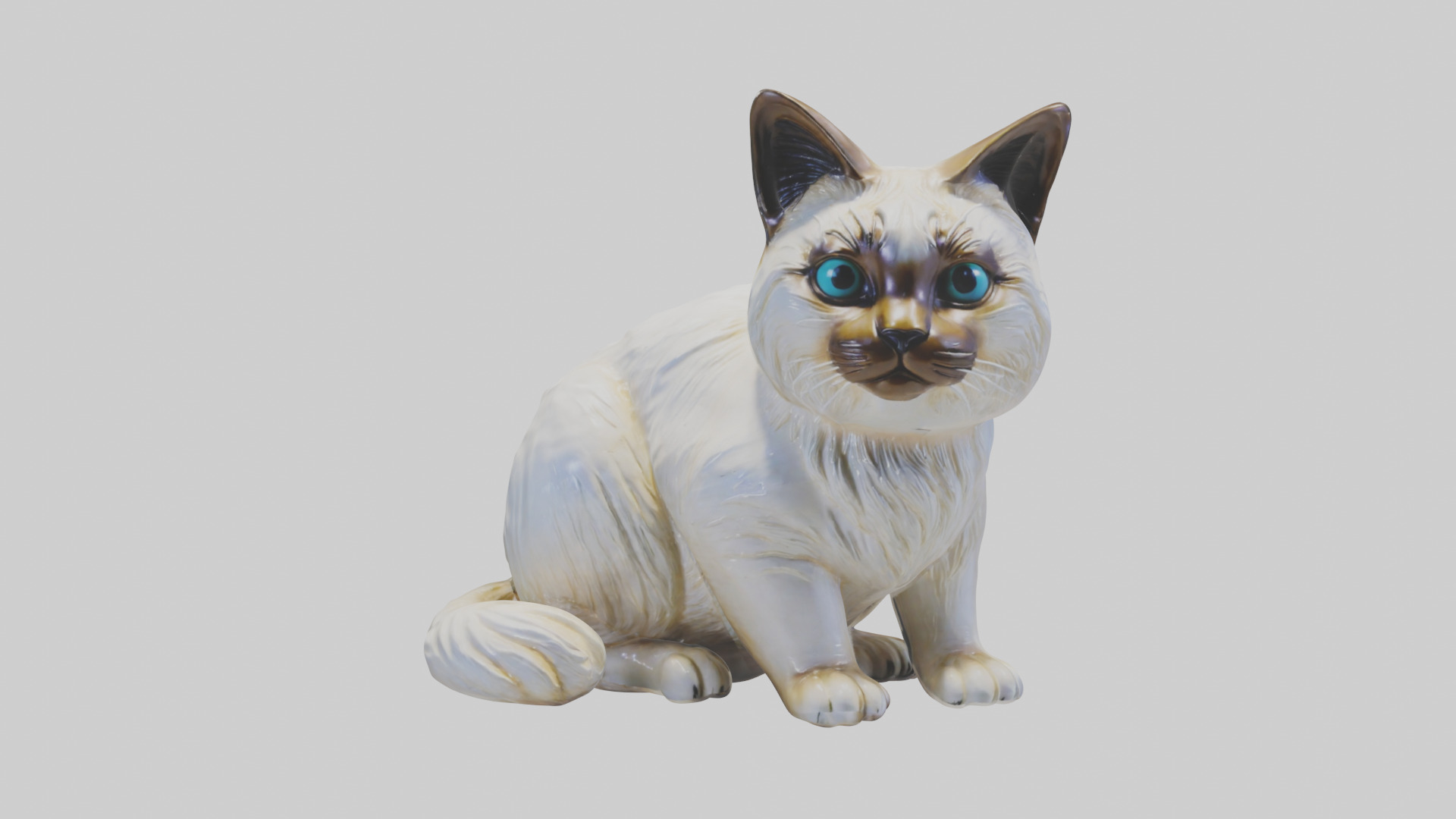 Birman Cat statue model Low-poly 3D model_9