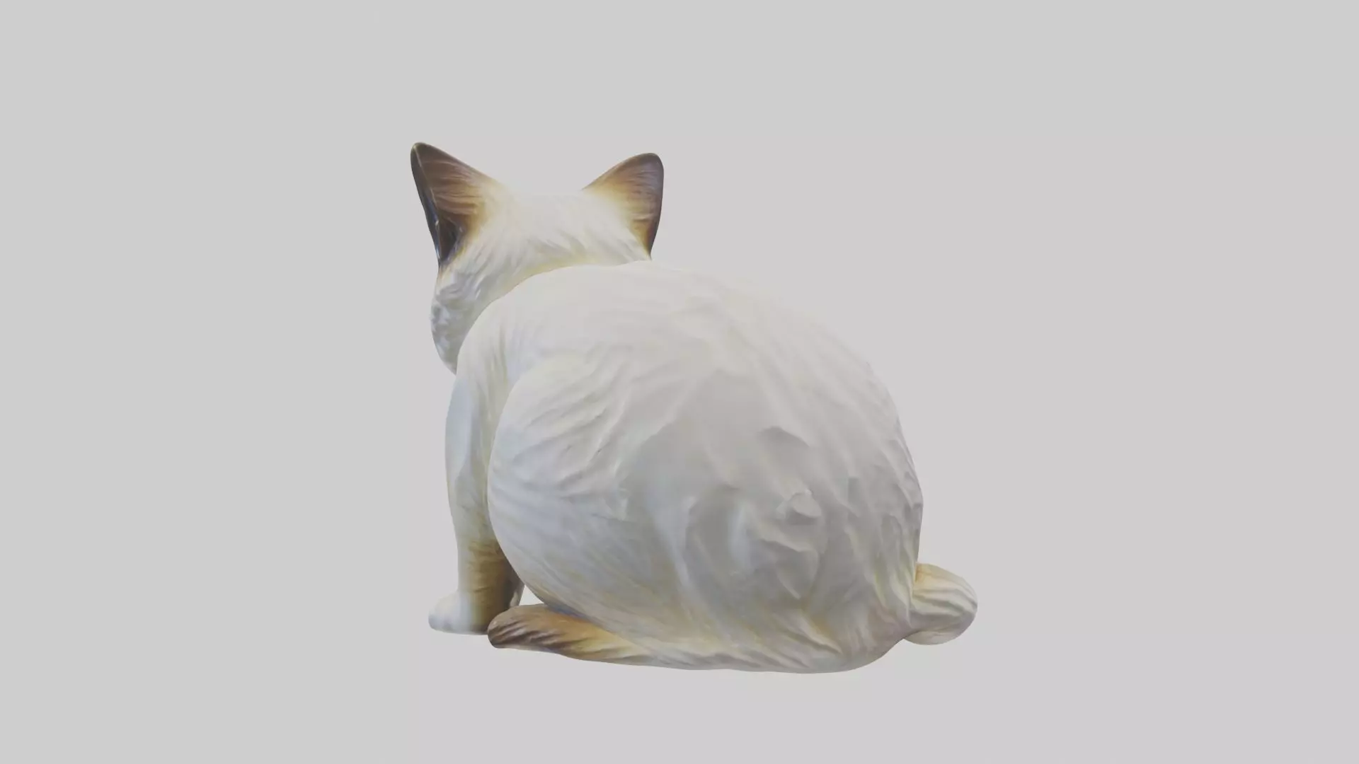 Birman Cat statue model Low-poly 3D model_0