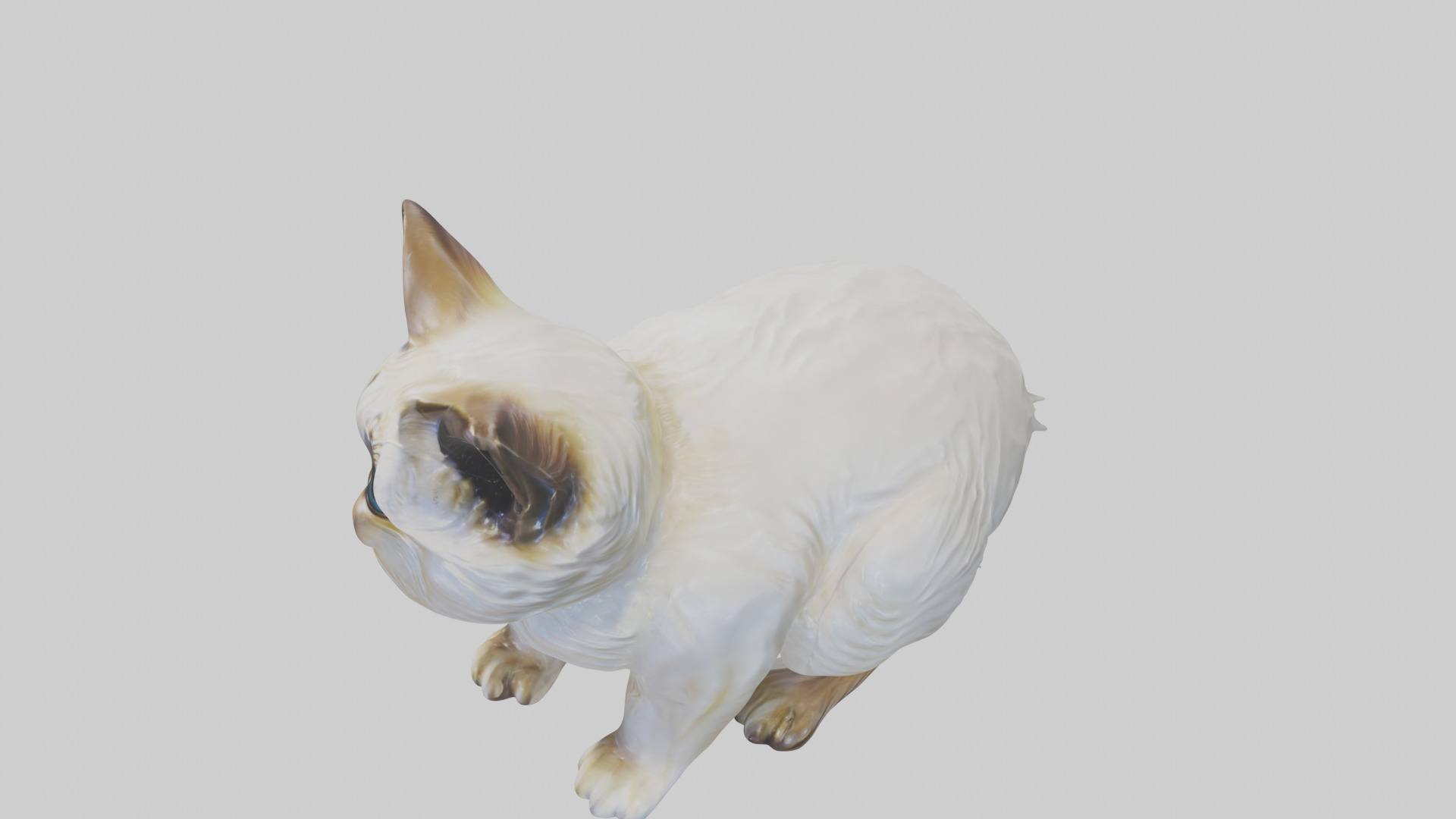 Birman Cat statue model Low-poly 3D model_17