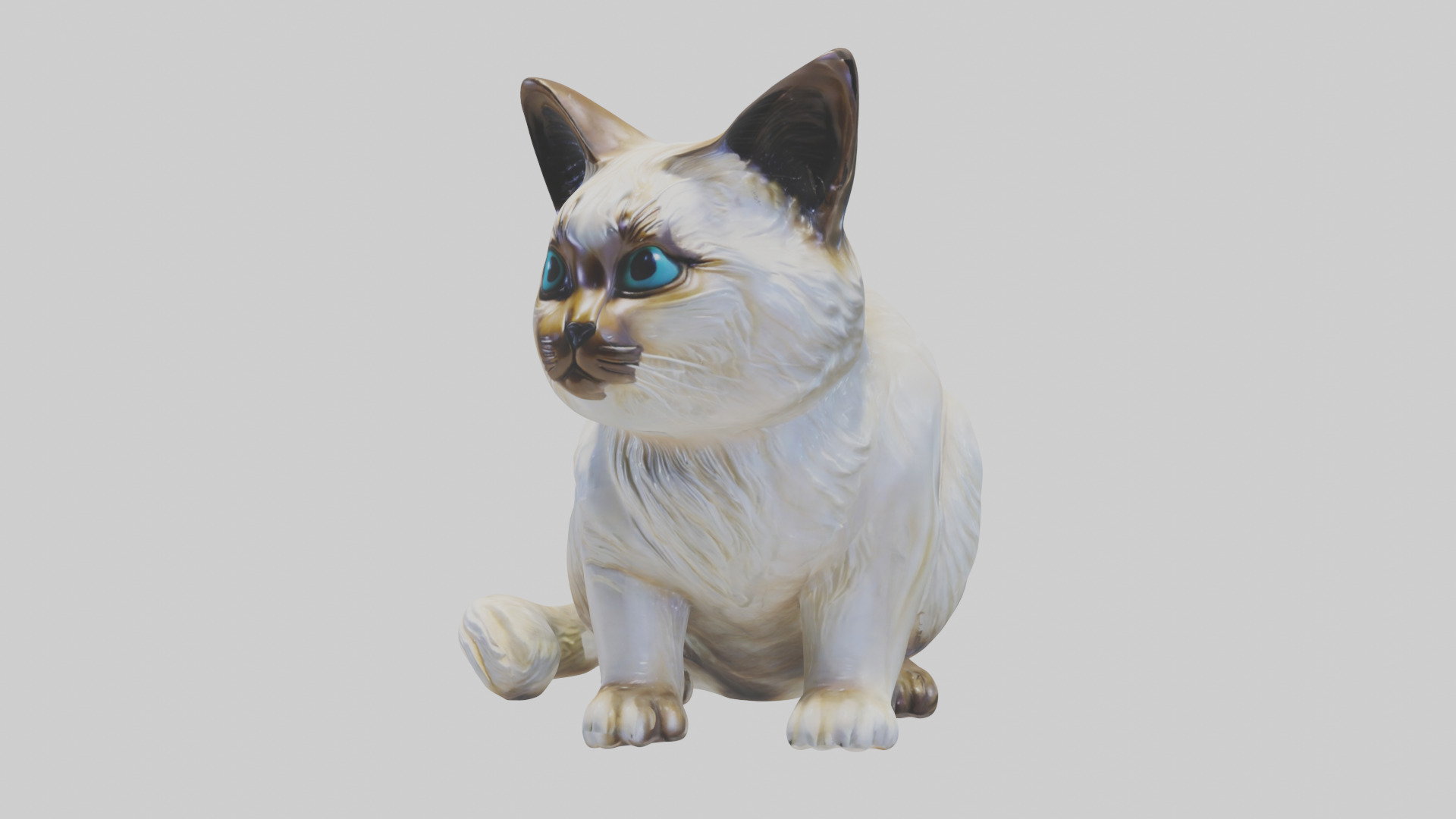 Birman Cat statue model Low-poly 3D model_10