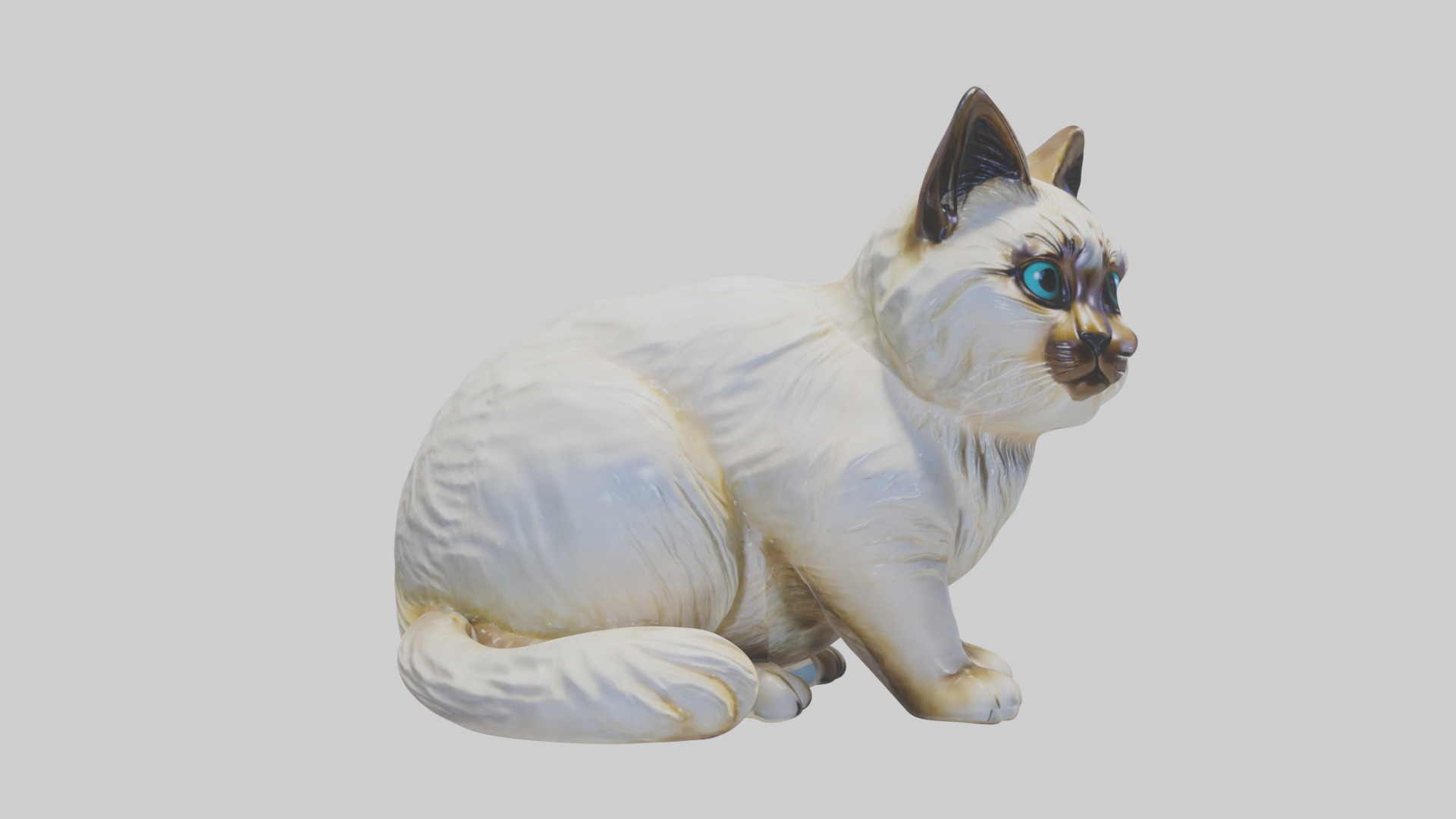 Birman Cat statue model Low-poly 3D model_11