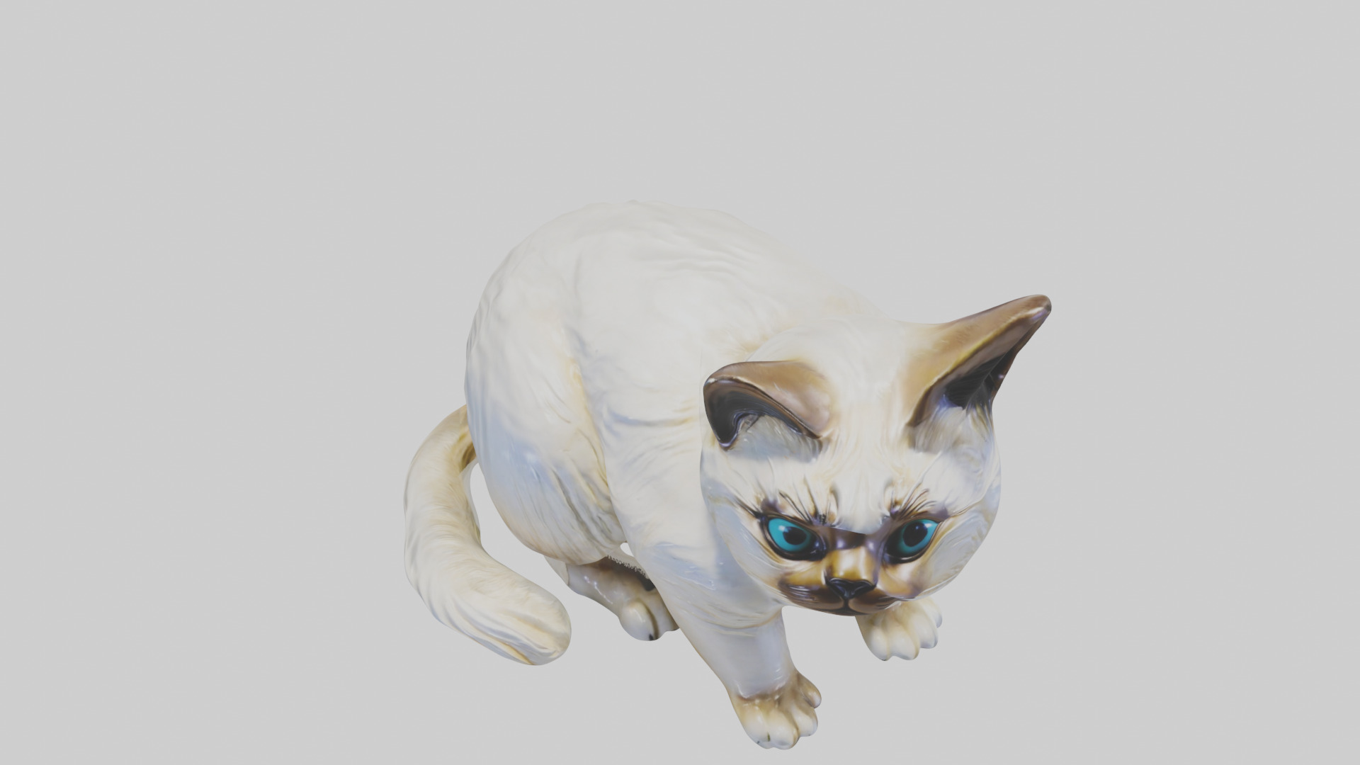 Birman Cat statue model Low-poly 3D model_16