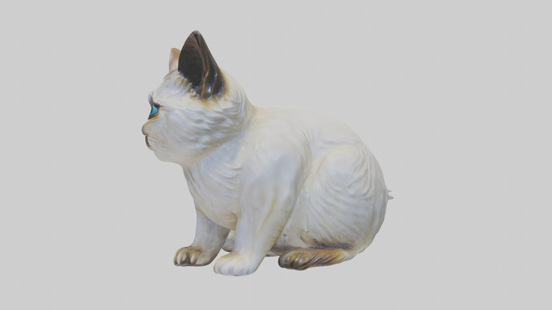 Birman Cat statue model Low-poly 3D model_12