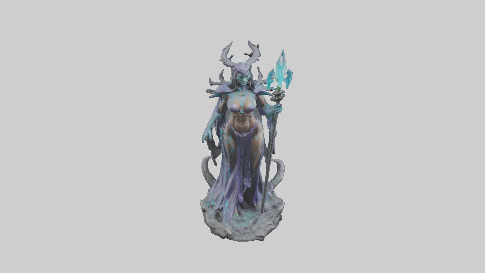 BioTech Sorceress statue model 3D model_16