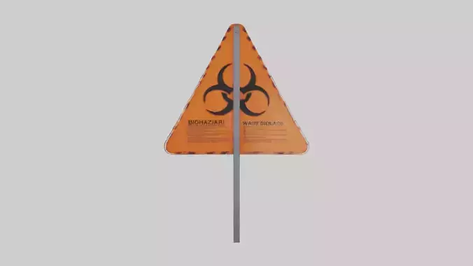 Biohazard Waste Disposal Danger Sign model