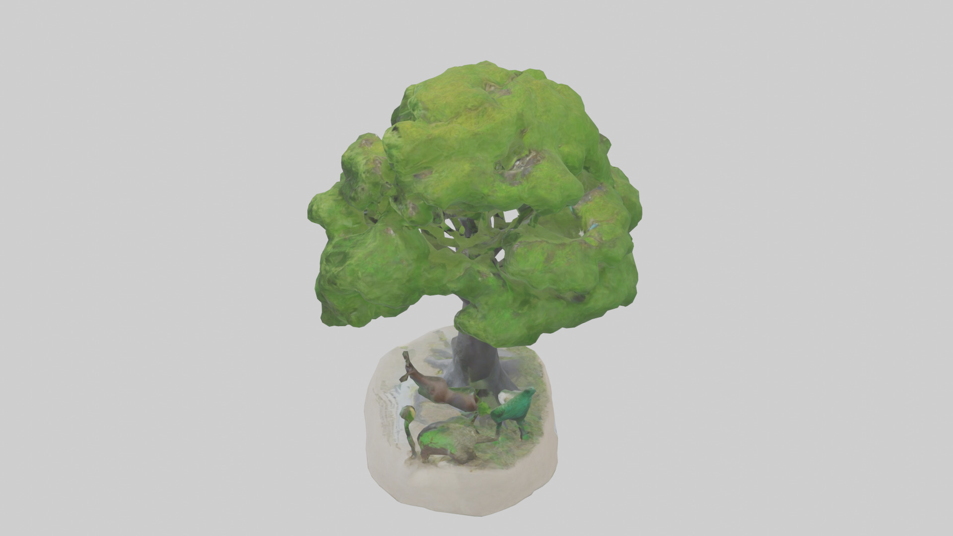 Biodiversity Conservation Statue model Low-poly 3D model_17