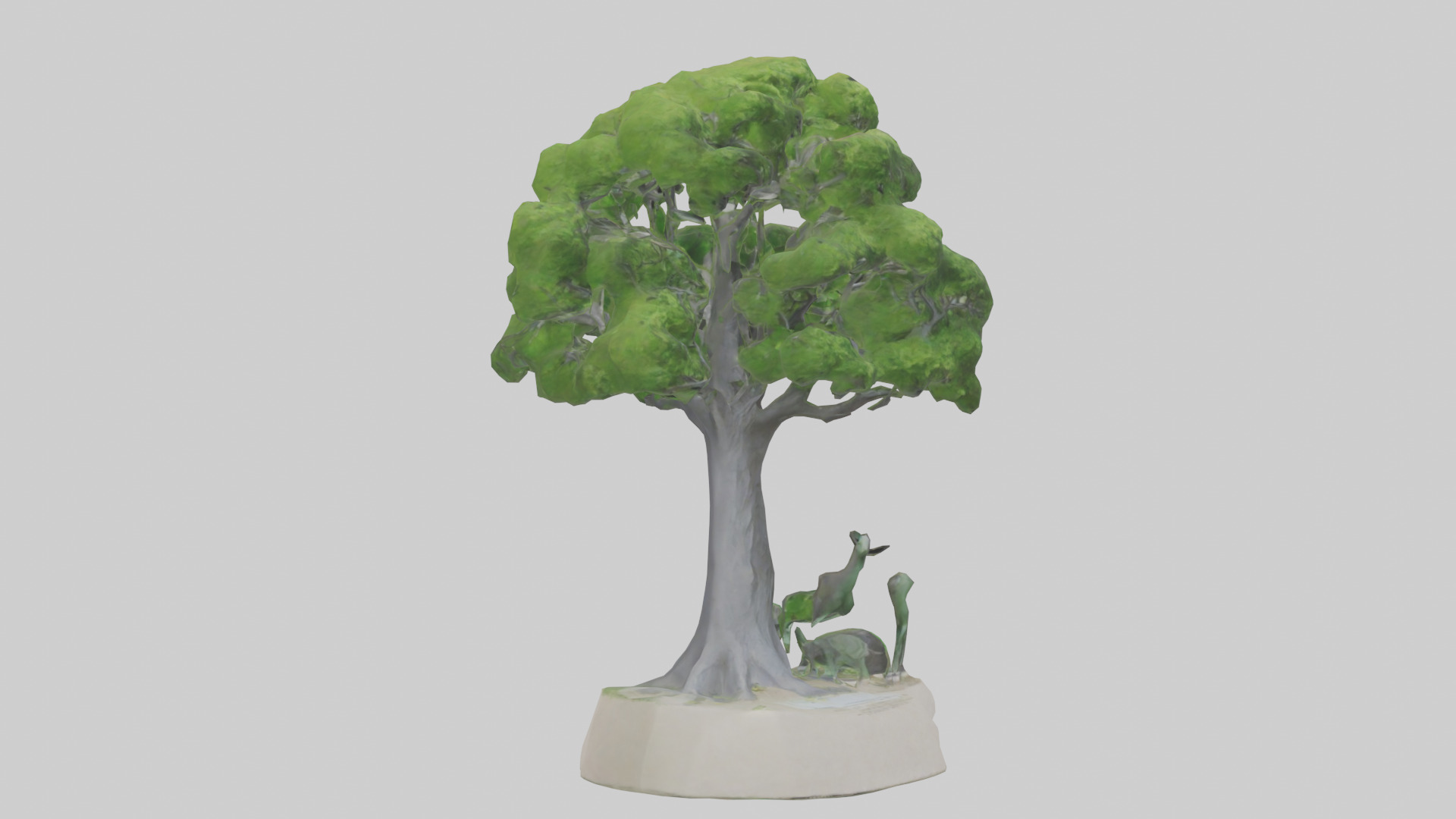 Biodiversity Conservation Statue model Low-poly 3D model_7
