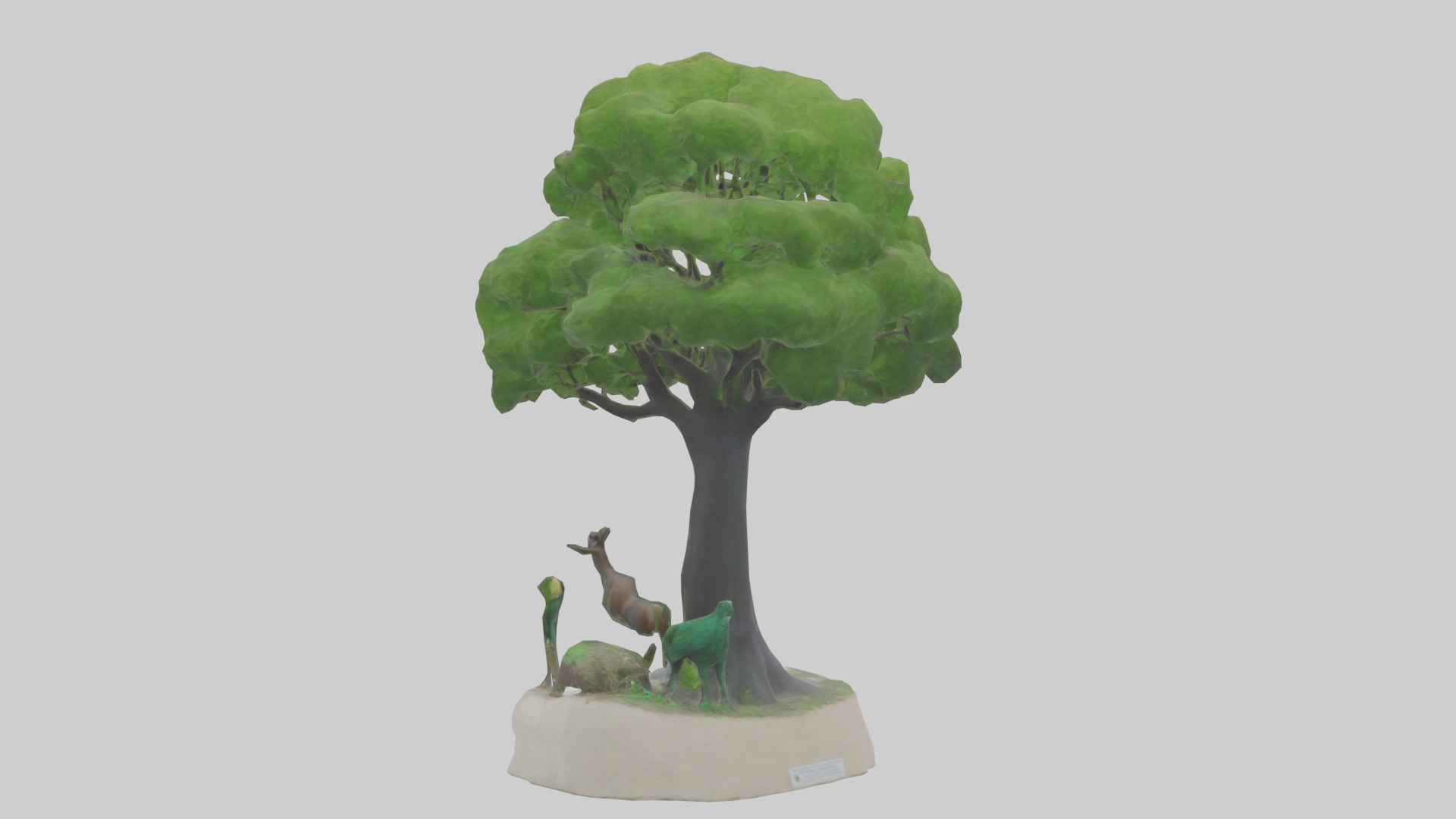 Biodiversity Conservation Statue model Low-poly 3D model_1