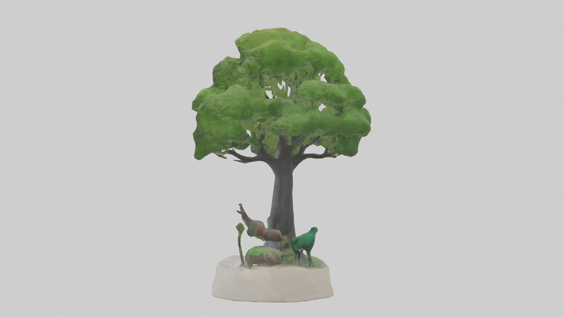 Biodiversity Conservation Statue model Low-poly 3D model_12