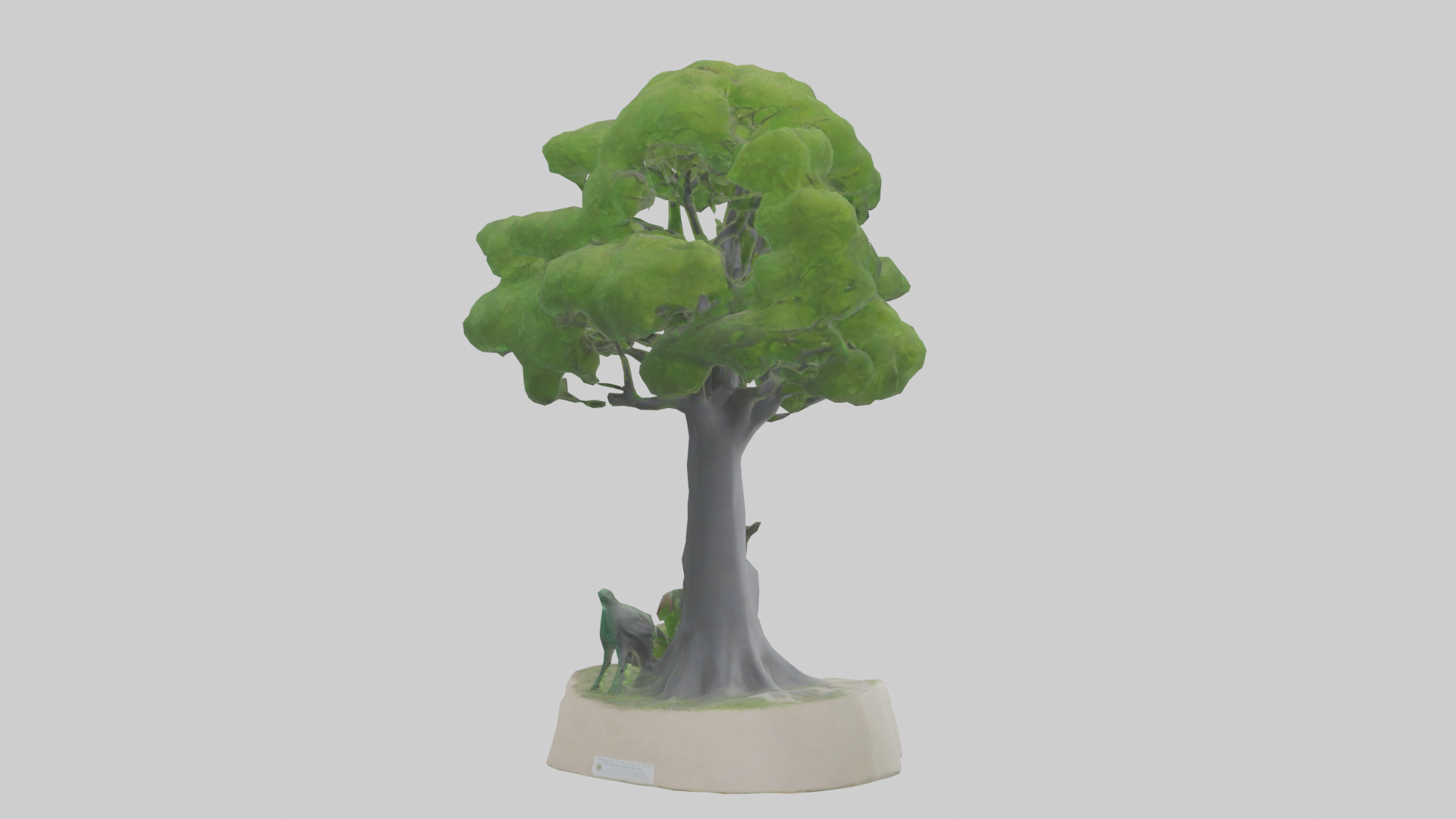 Biodiversity Conservation Statue model Low-poly 3D model_2