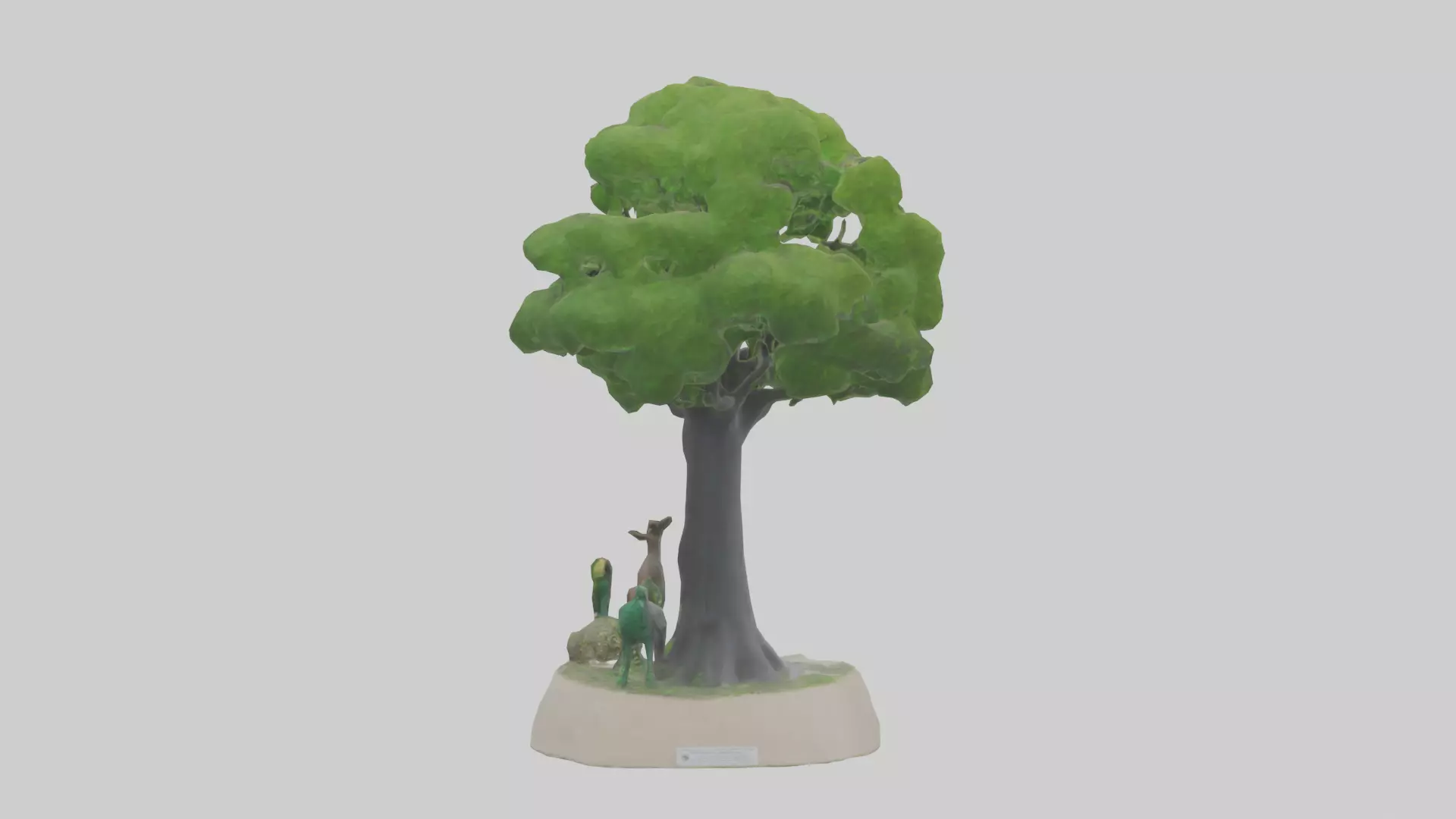 Biodiversity Conservation Statue model Low-poly 3D model_0
