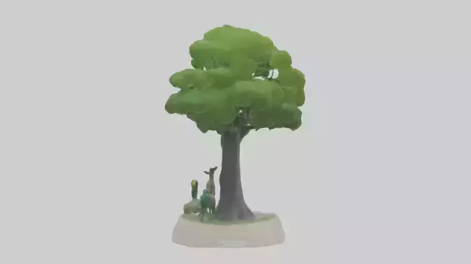 Biodiversity Conservation Statue model Low-poly 3D model