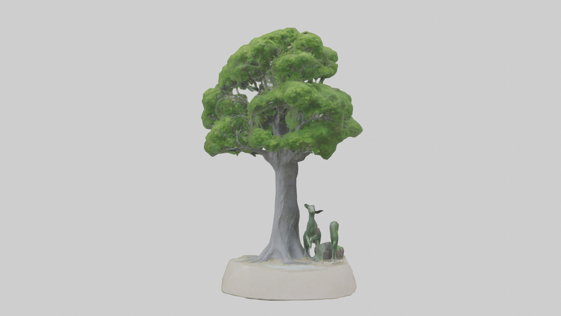 Biodiversity Conservation Statue model Low-poly 3D model_9