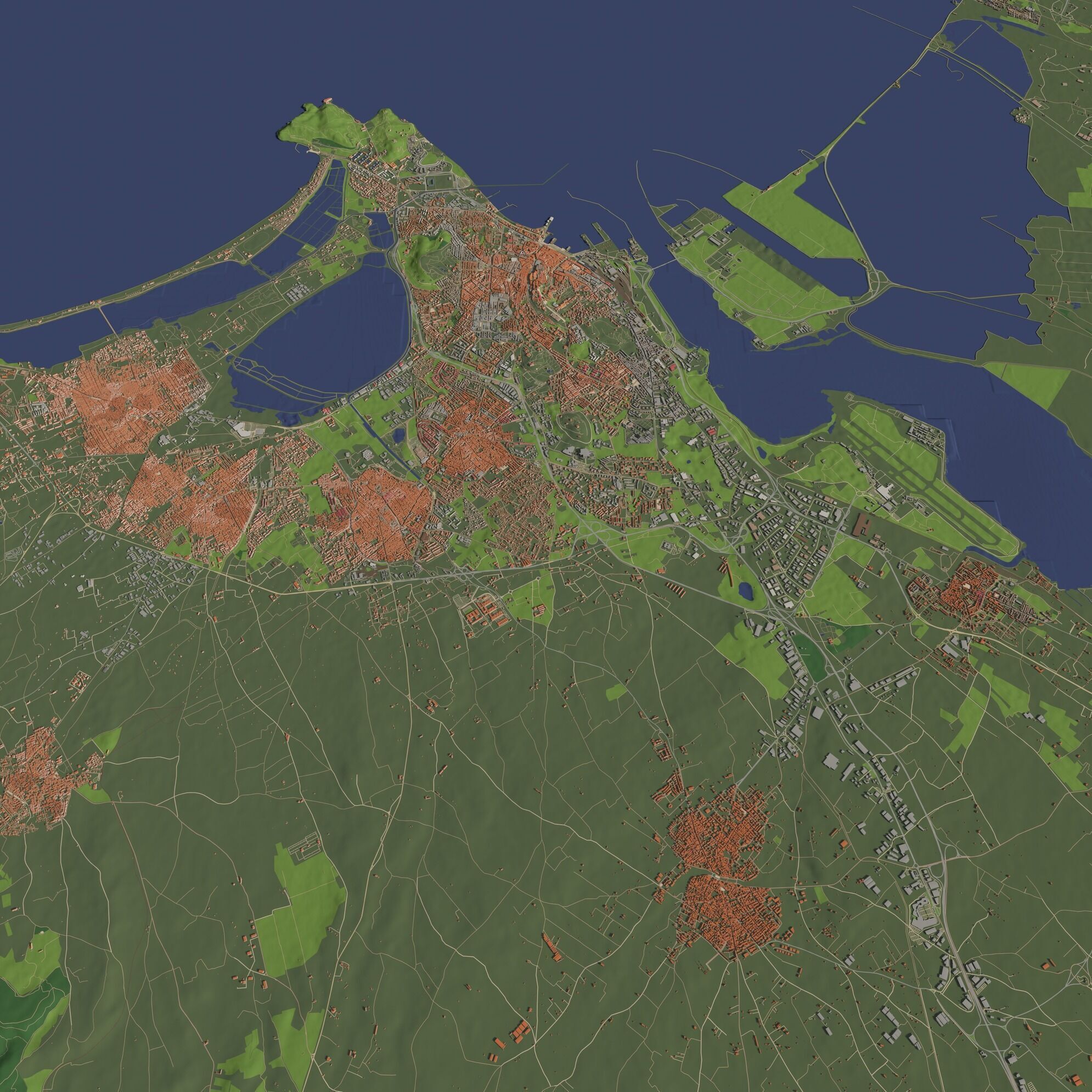 Cagliari Italy - city and urban 3D model_4