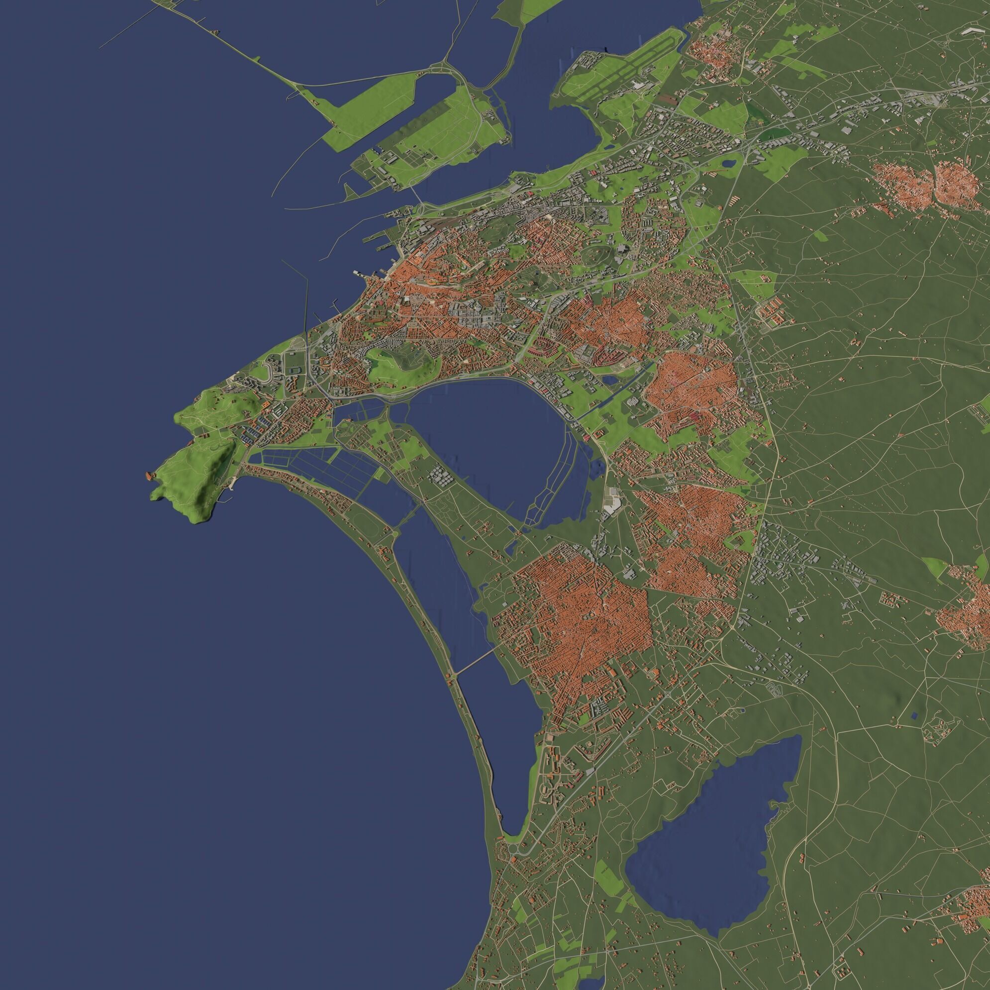 Cagliari Italy - city and urban 3D model_3