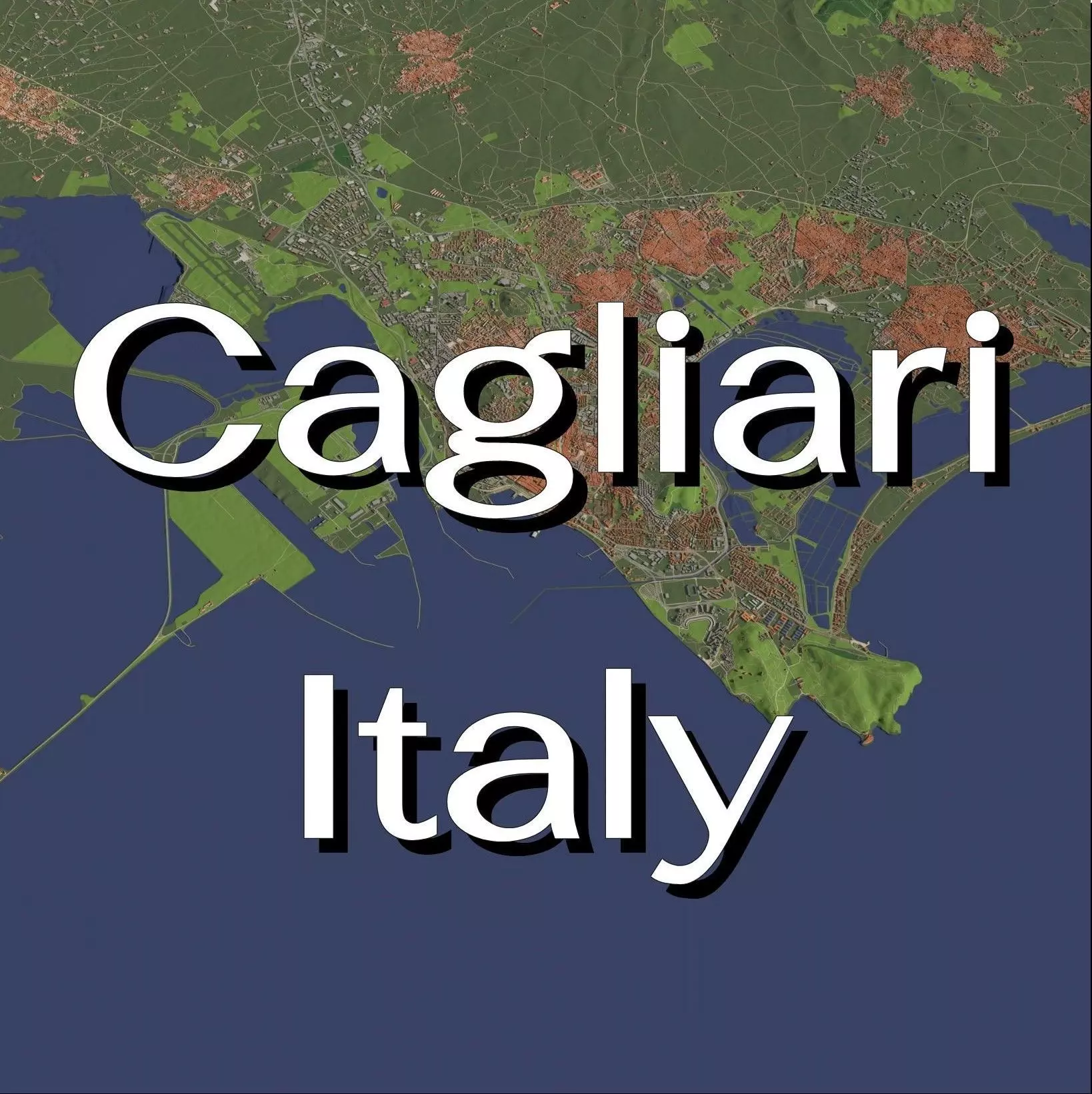 Cagliari Italy - city and urban 3D model_0