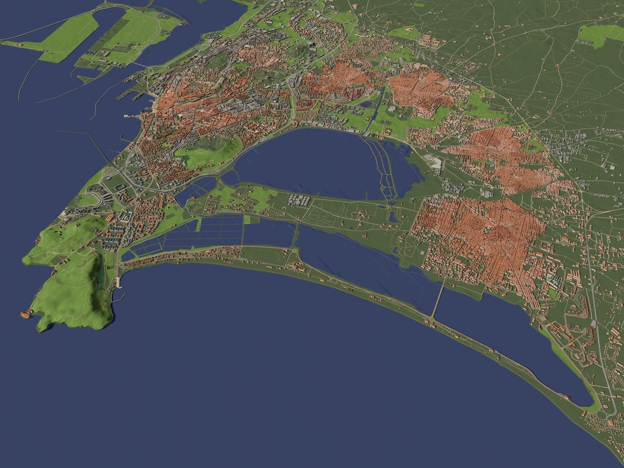 Cagliari Italy - city and urban 3D model_7