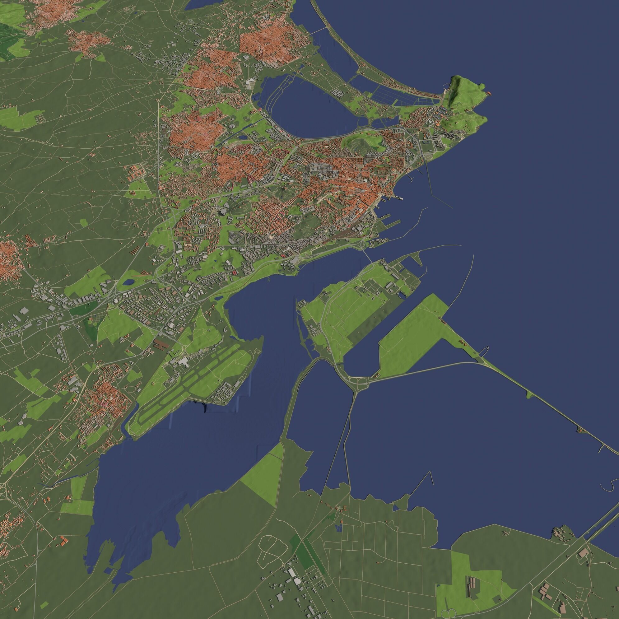 Cagliari Italy - city and urban 3D model_5