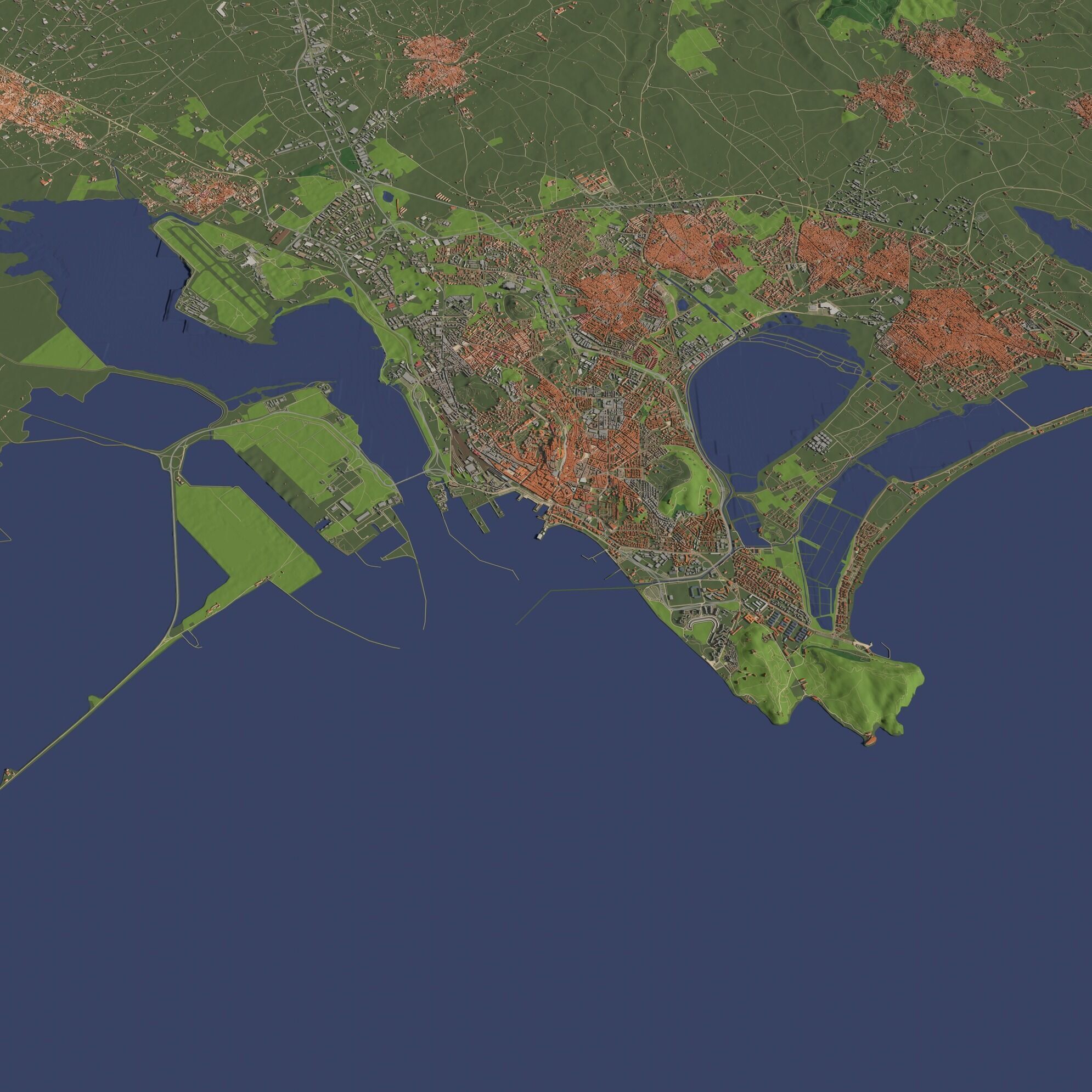 Cagliari Italy - city and urban 3D model_2