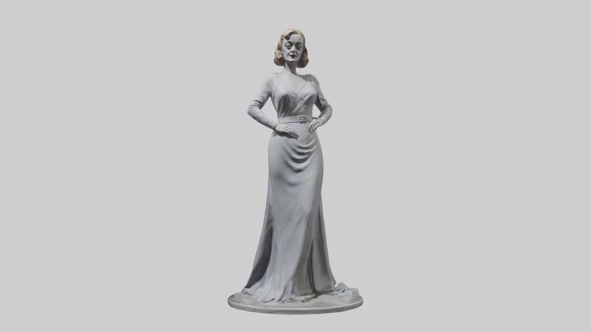 Bette Davis statue model Low-poly 3D model_9