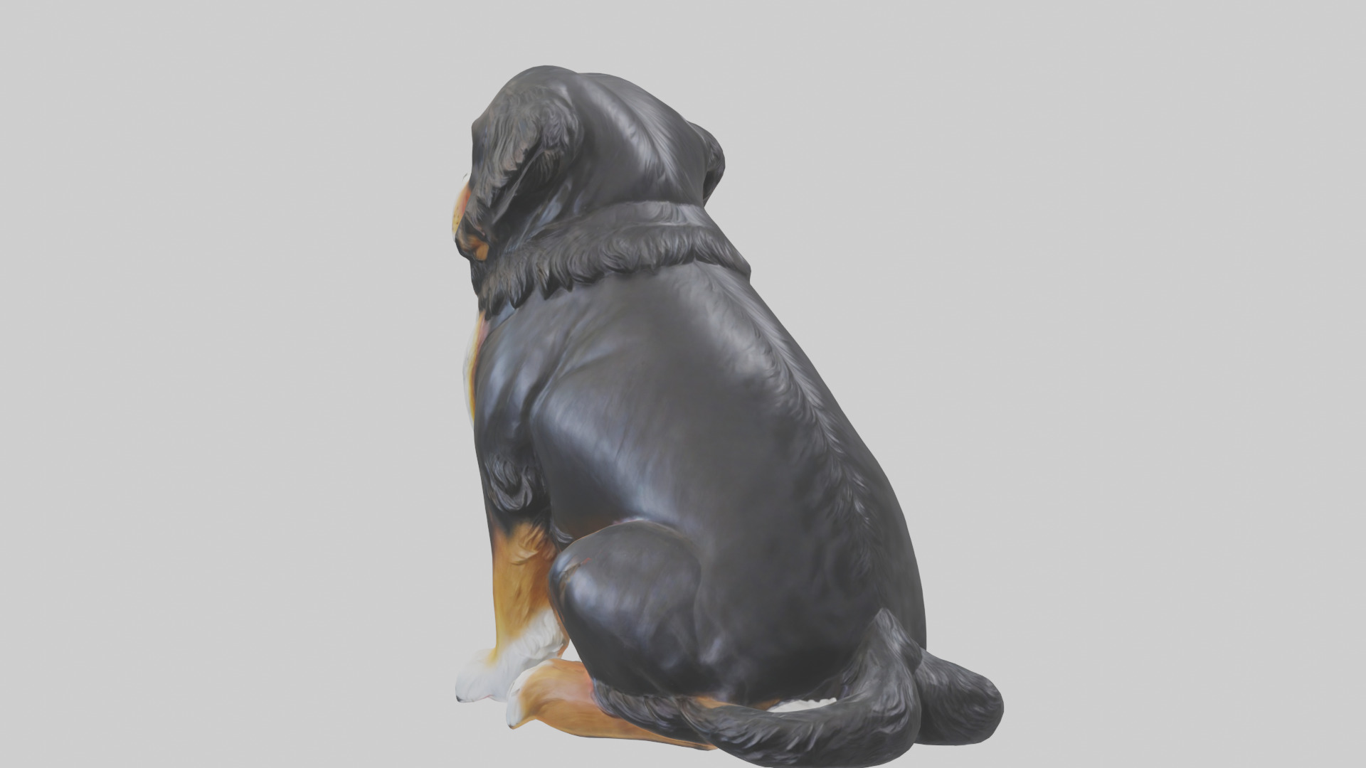 Bernese Mountain Dog statue model Low-poly 3D model_1