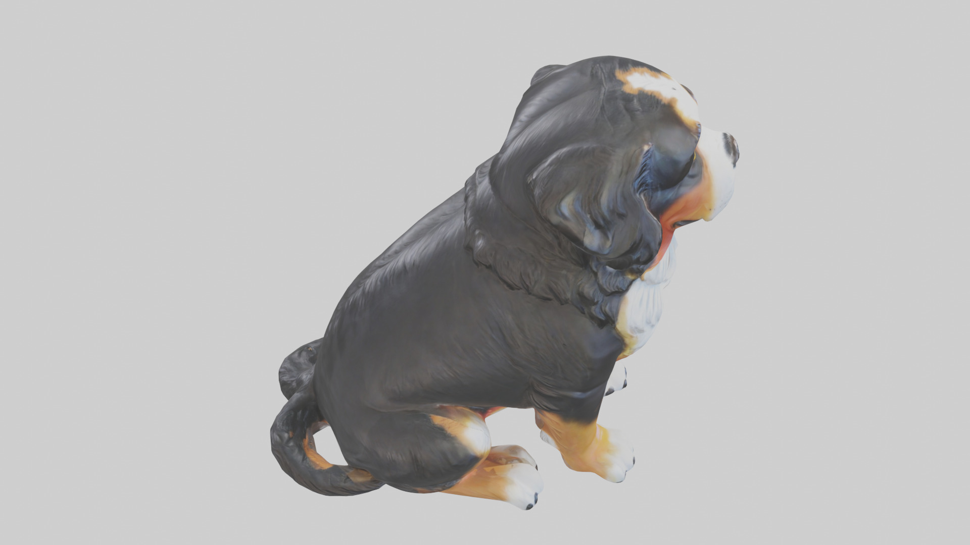 Bernese Mountain Dog statue model Low-poly 3D model_18