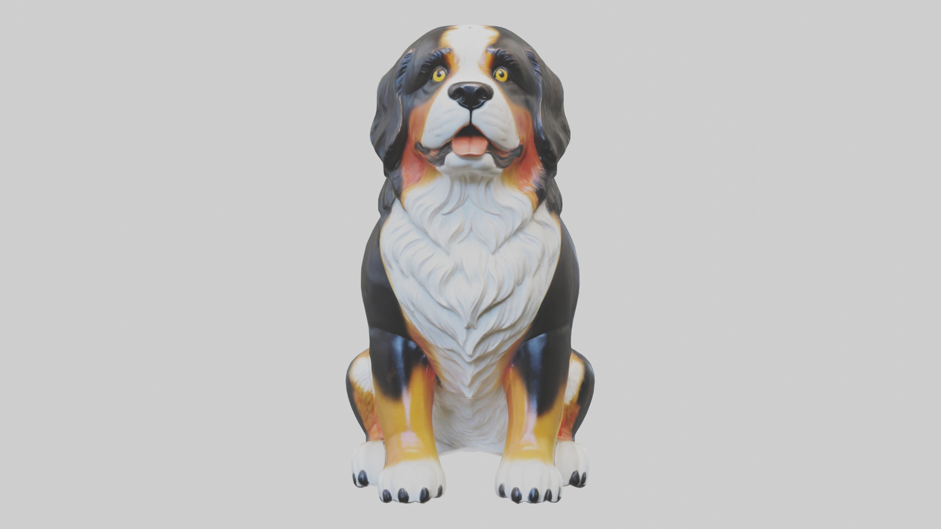 Bernese Mountain Dog statue model Low-poly 3D model_9