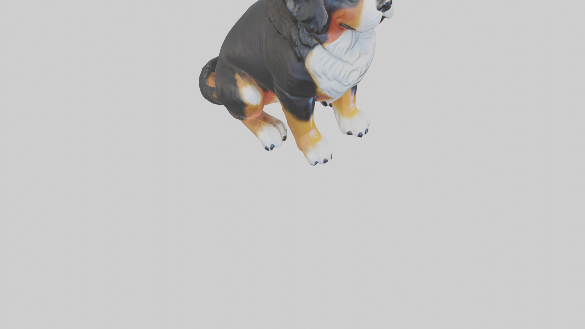 Bernese Mountain Dog statue model Low-poly 3D model_6