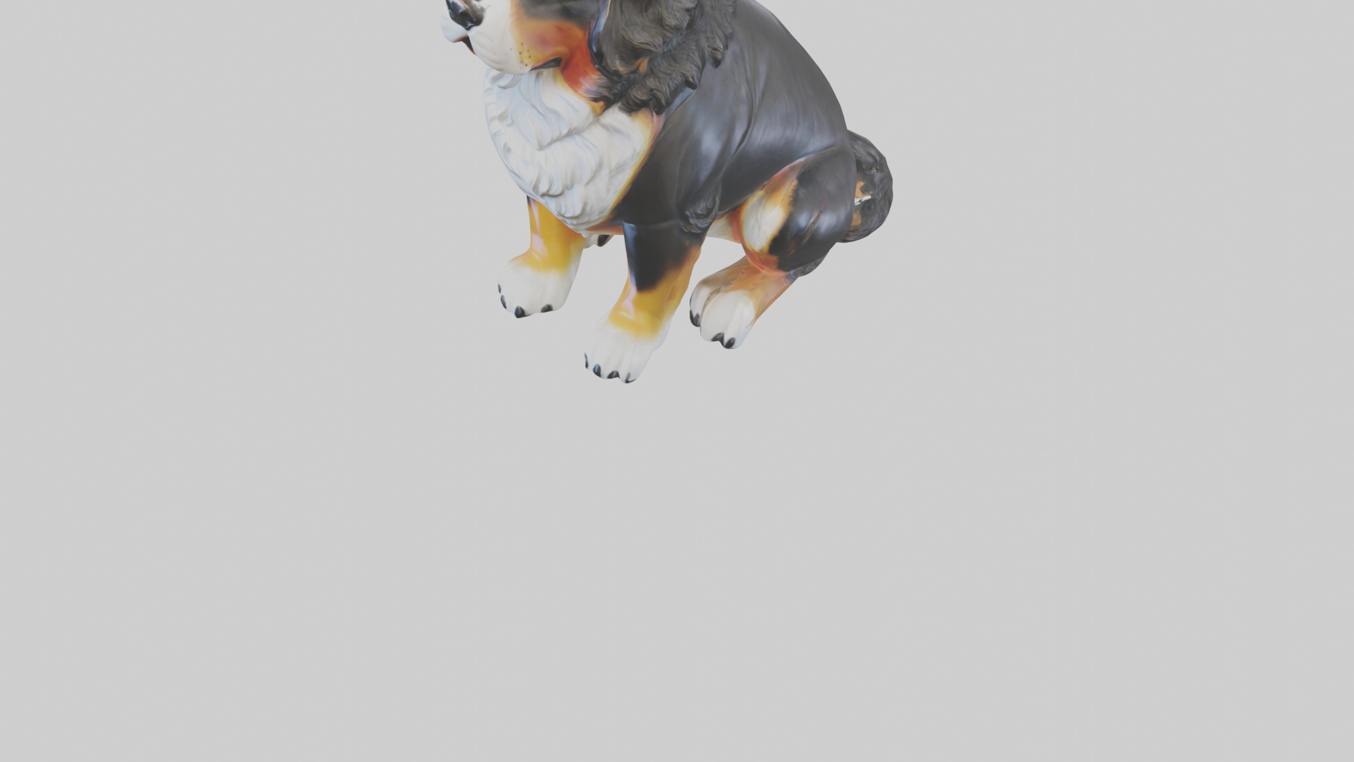 Bernese Mountain Dog statue model Low-poly 3D model_5
