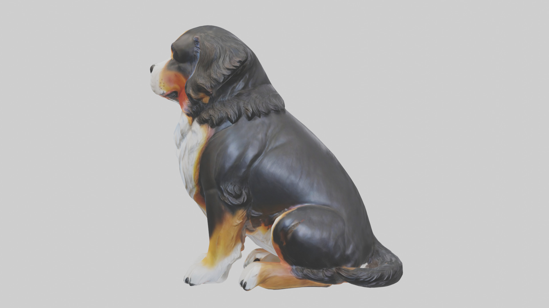 Bernese Mountain Dog statue model Low-poly 3D model_12